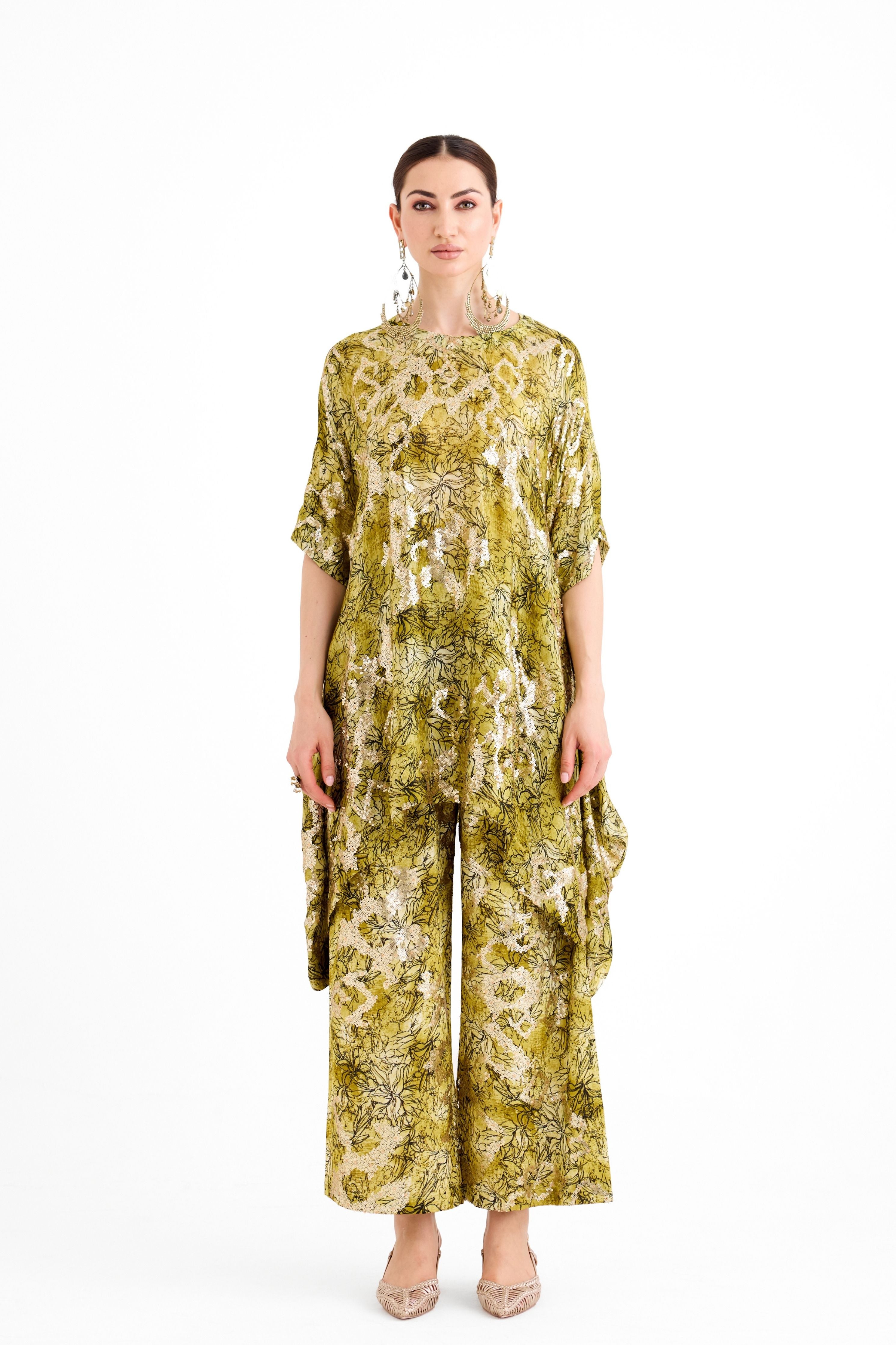 Gold Sequins Mayank Tunic Set