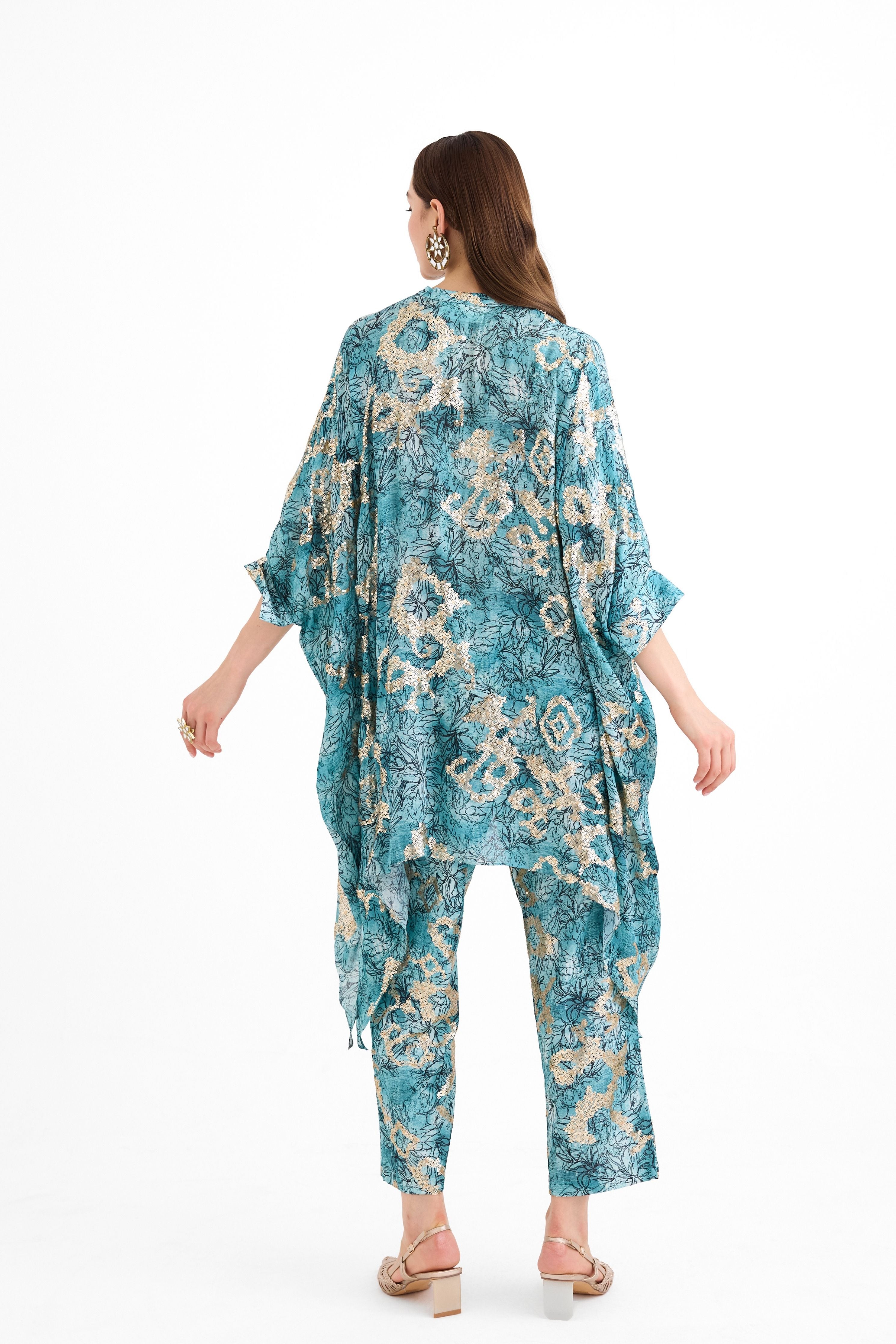 Sequins Short Kaftan Set