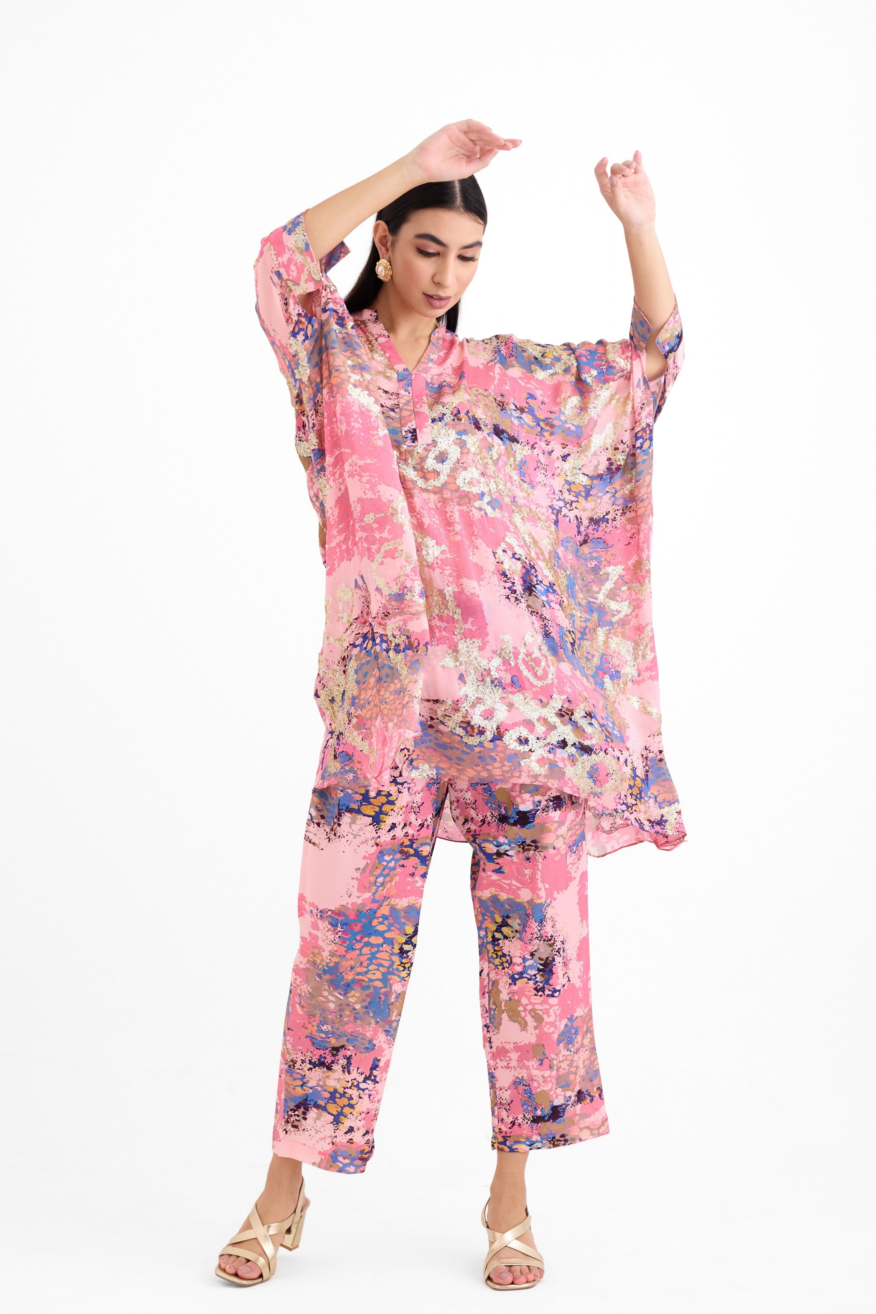 Sequins Kaftan Set