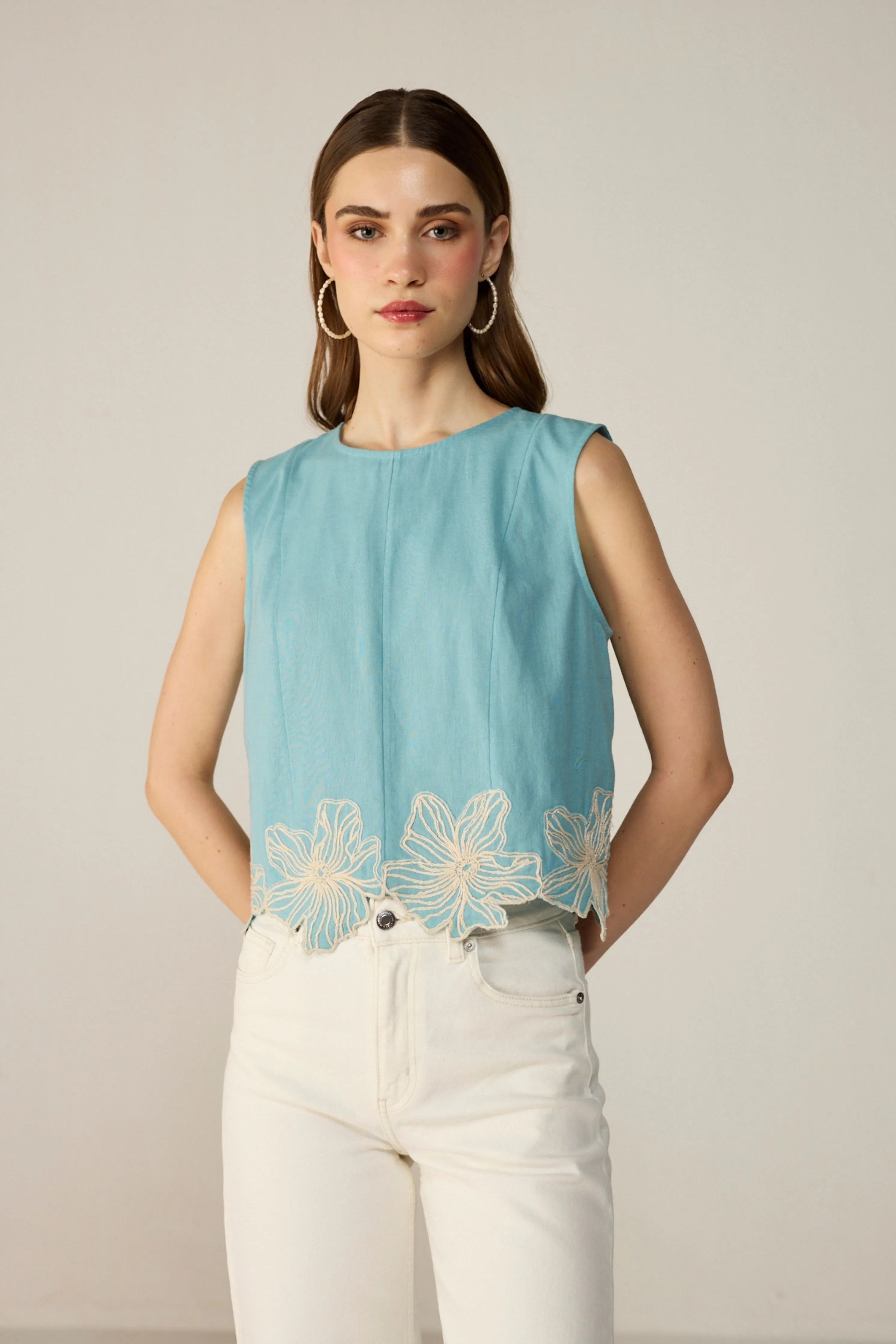 Blue Fiora Blouse