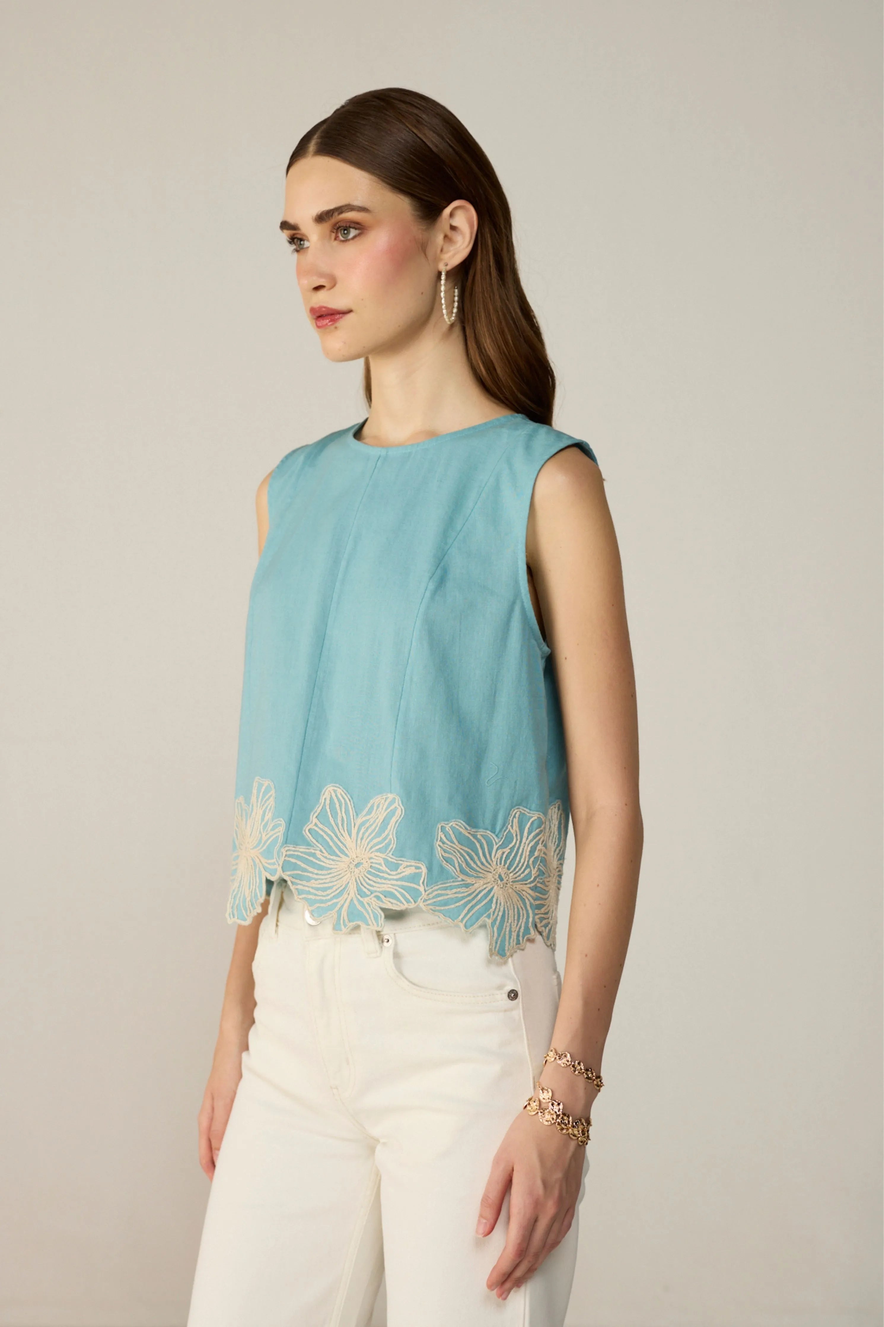 Blue Fiora Blouse