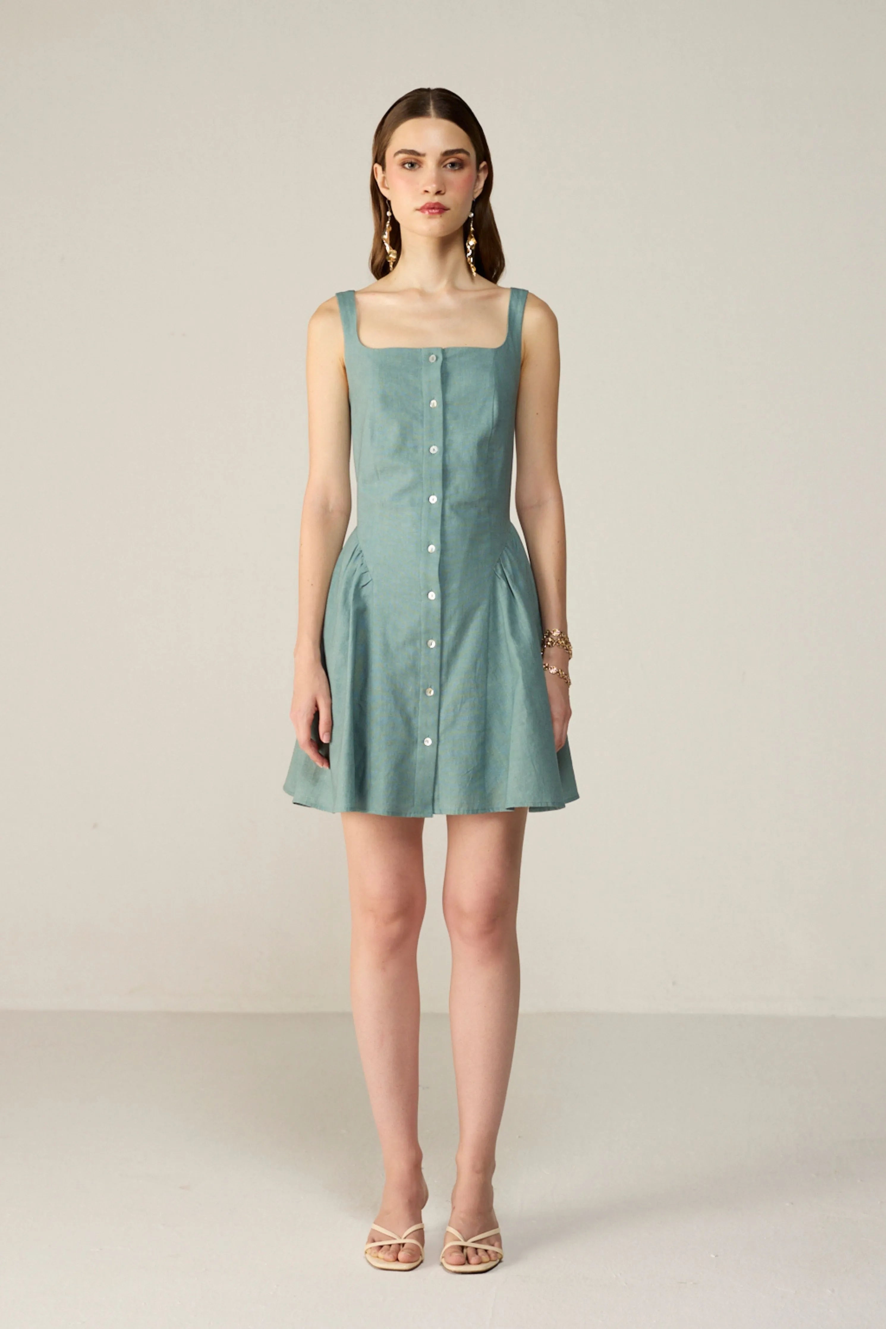 Teal Leya Mini Dress