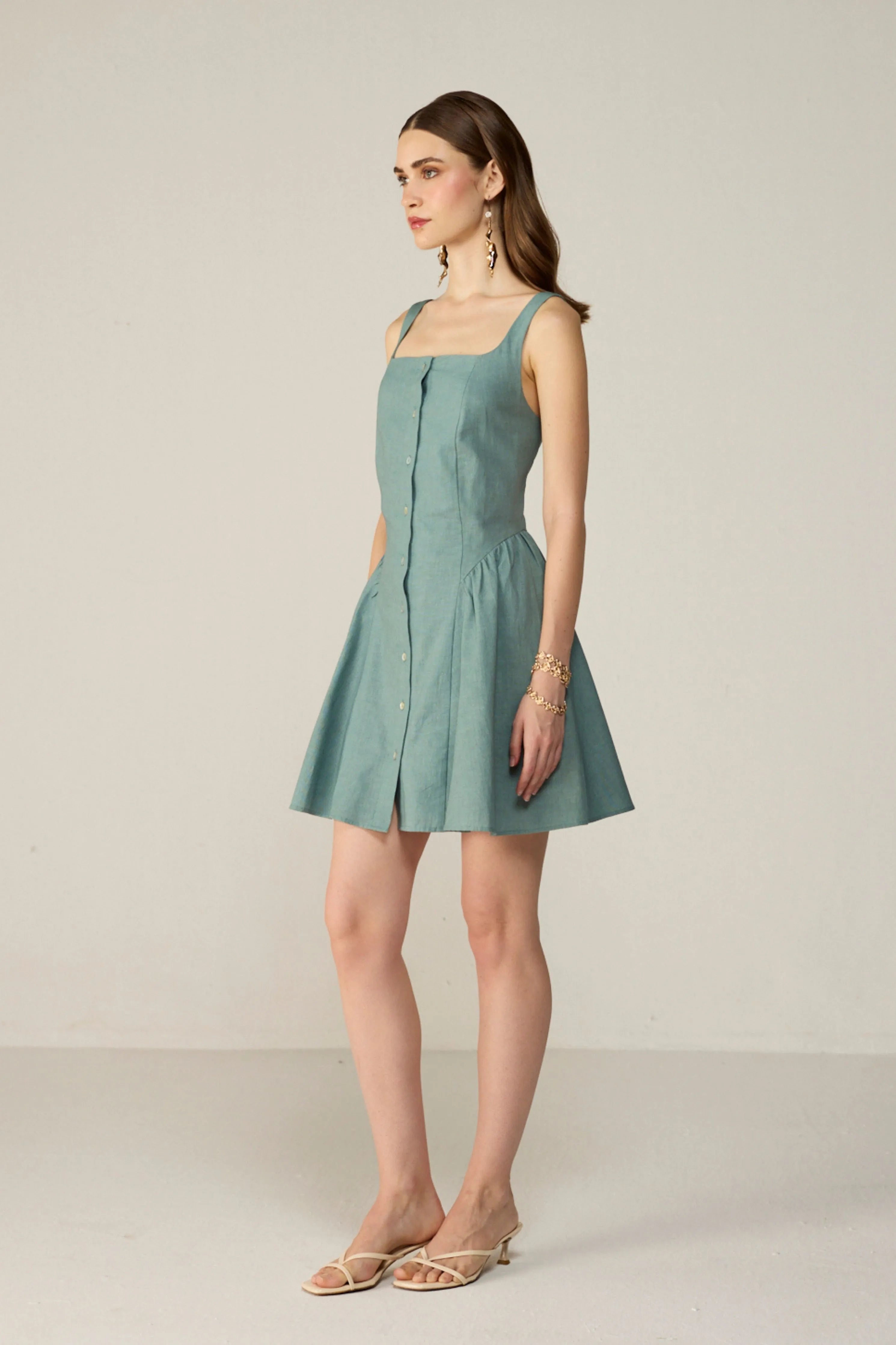 Teal Leya Mini Dress