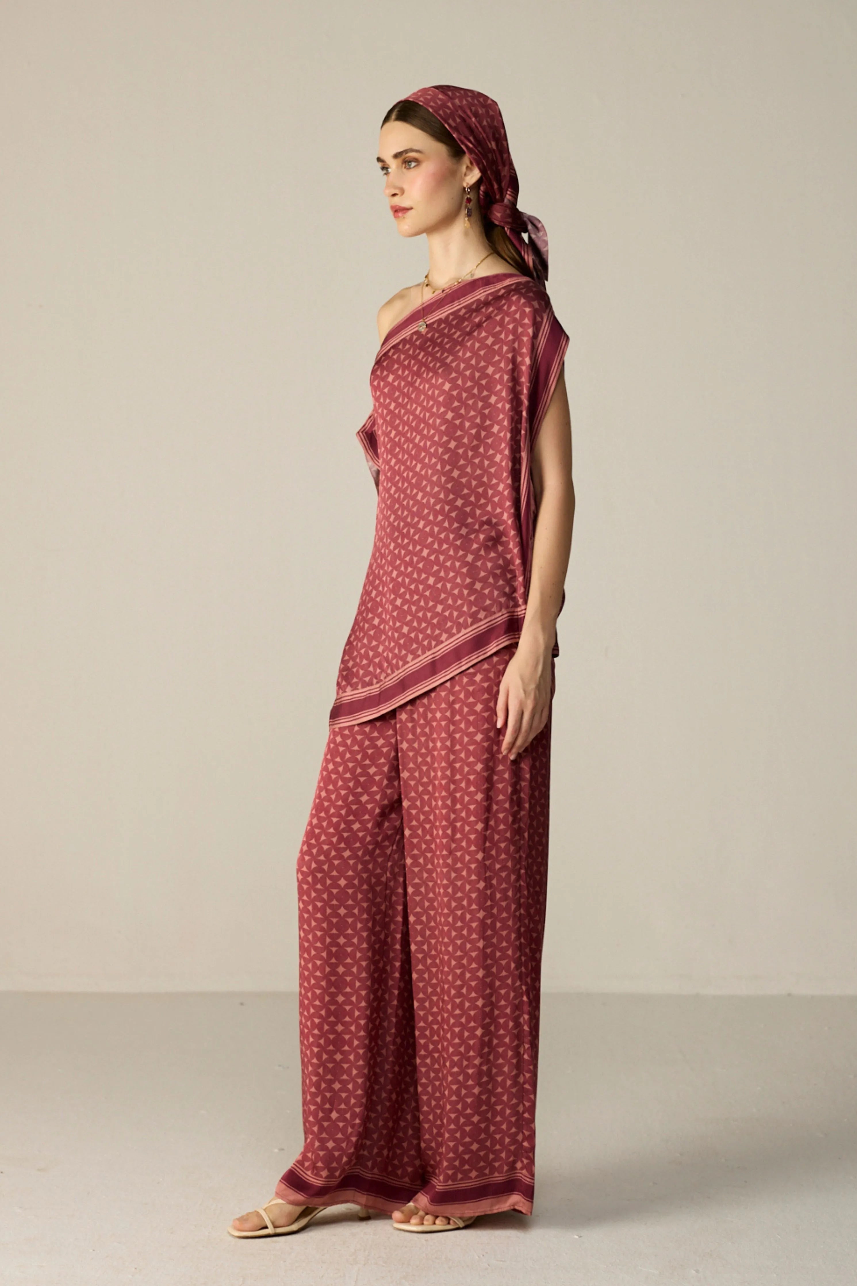 Maroon Freya Top Co-ord Set