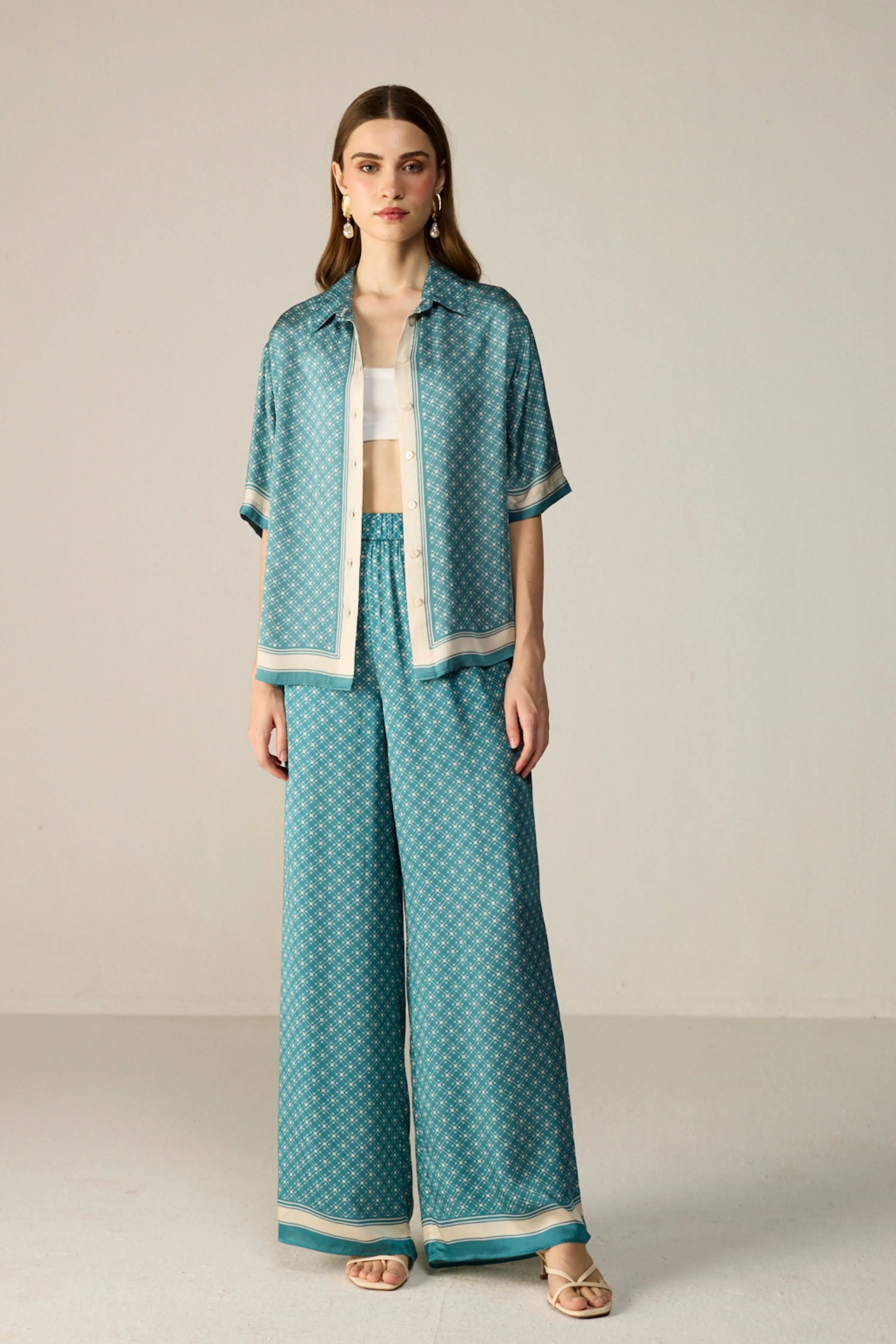 Teal Noah Shirt Co-ord Set