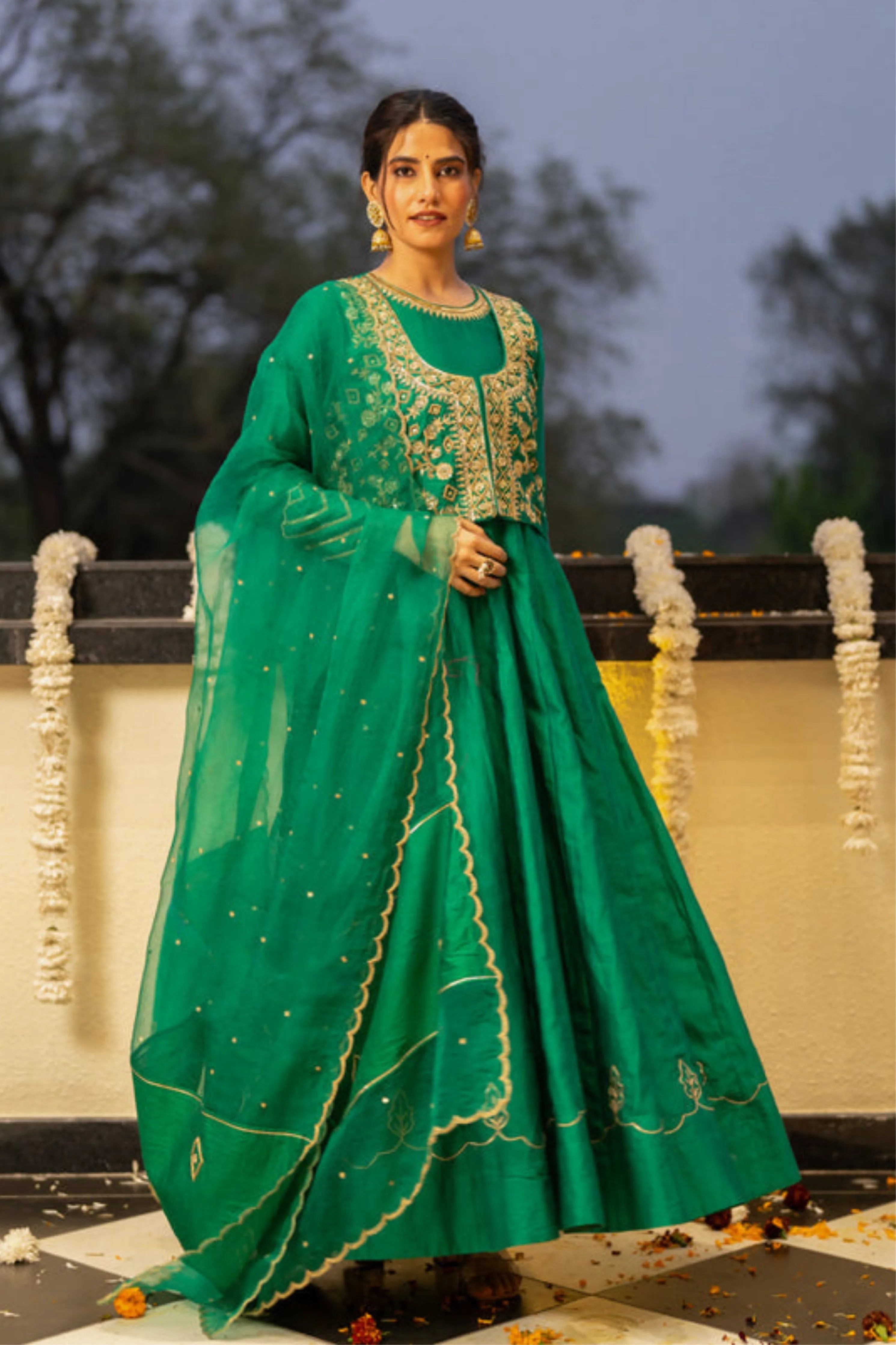 Green Anarkali Set