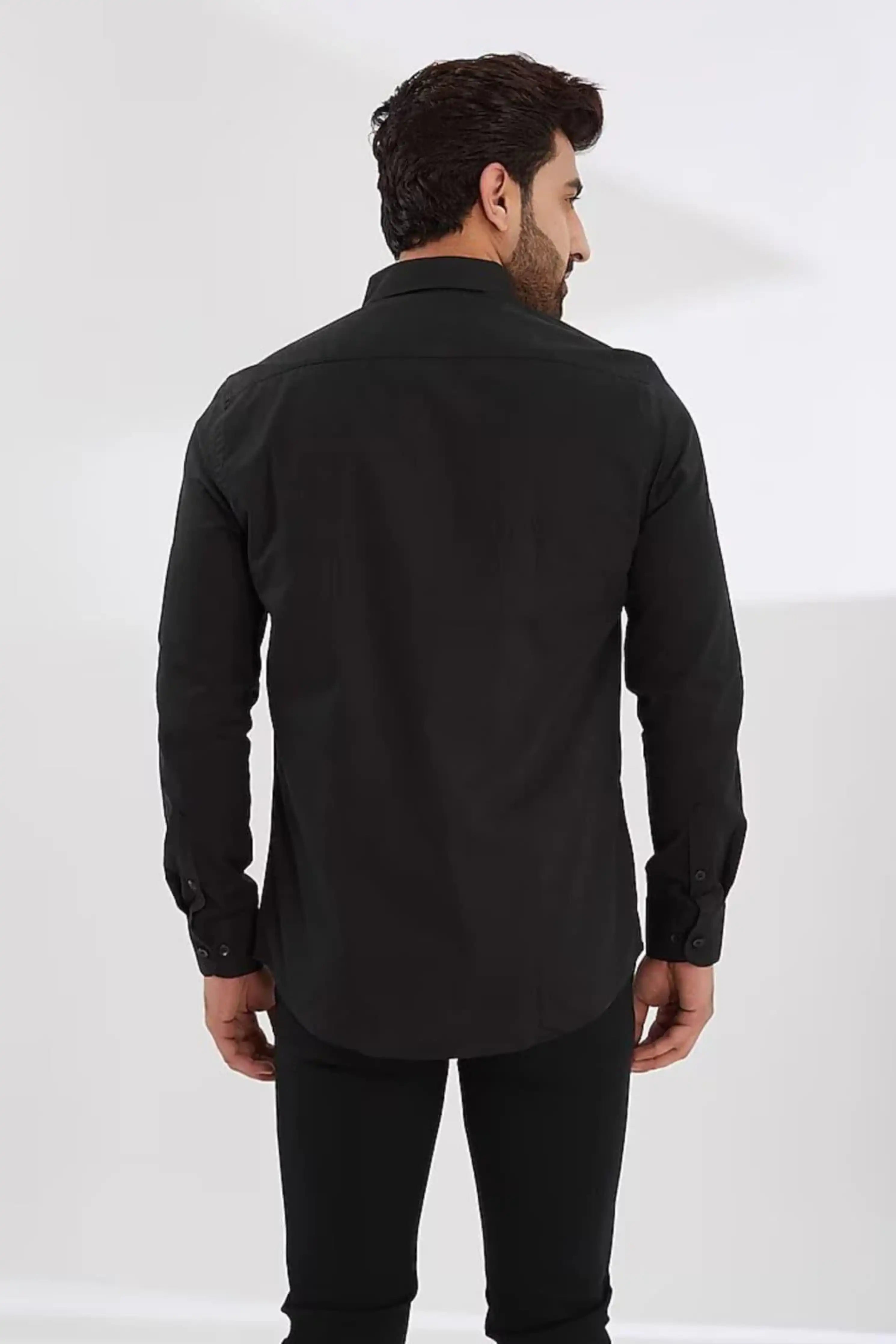 Embellished Party Wear Black Shirt
