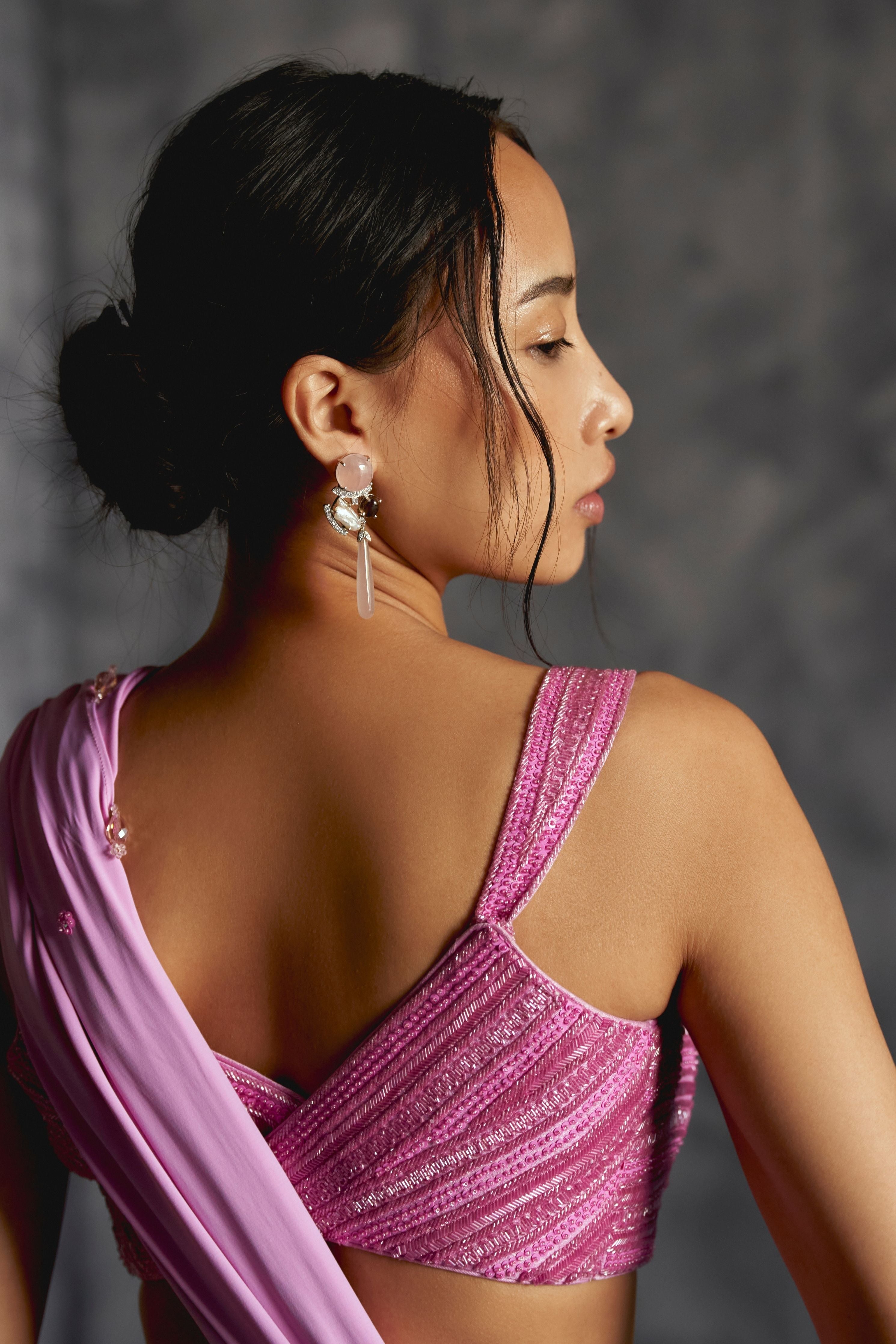Lilac Draped Saree