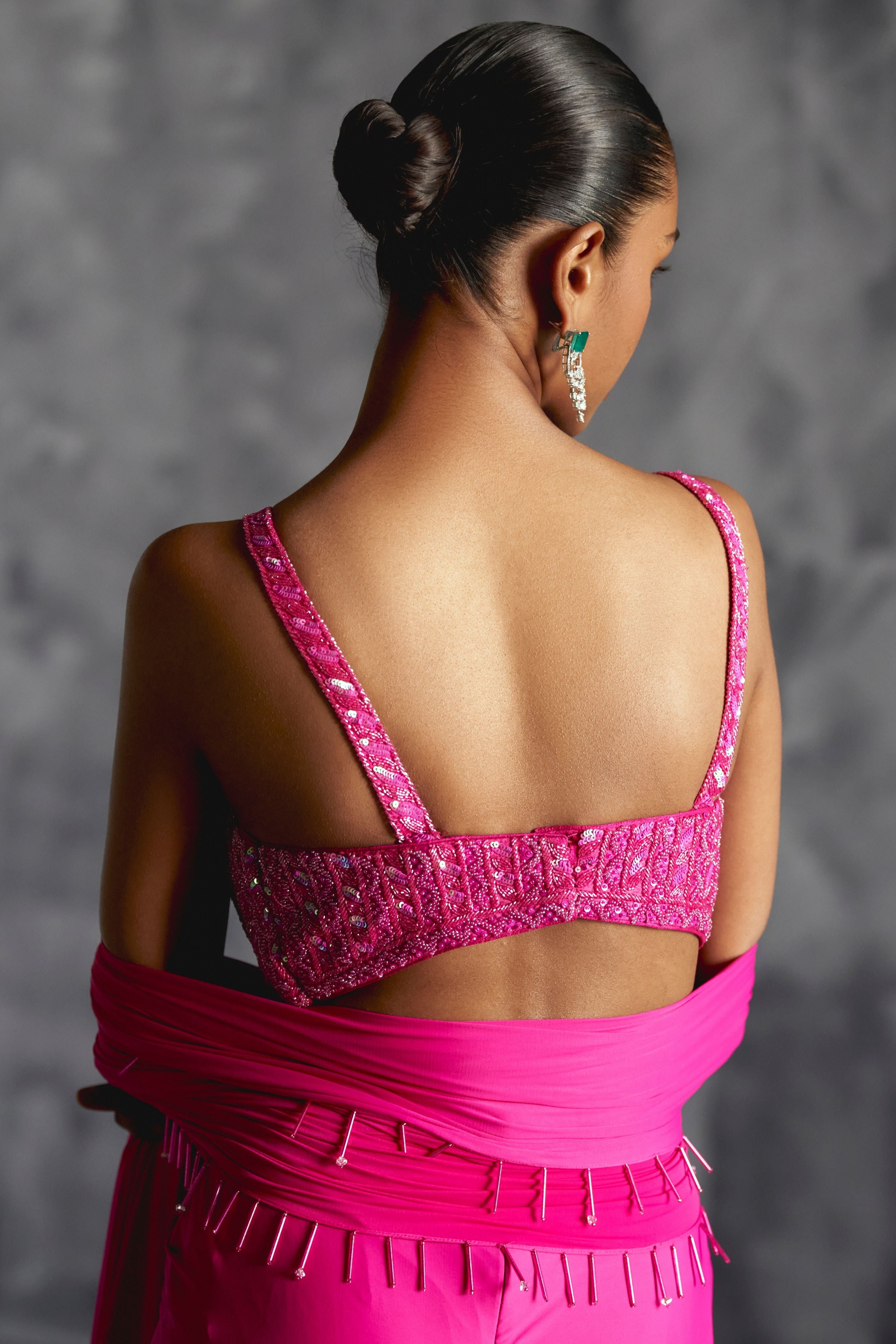 Fitted Gathered Skirt With Embellished Blouse And Dupatta