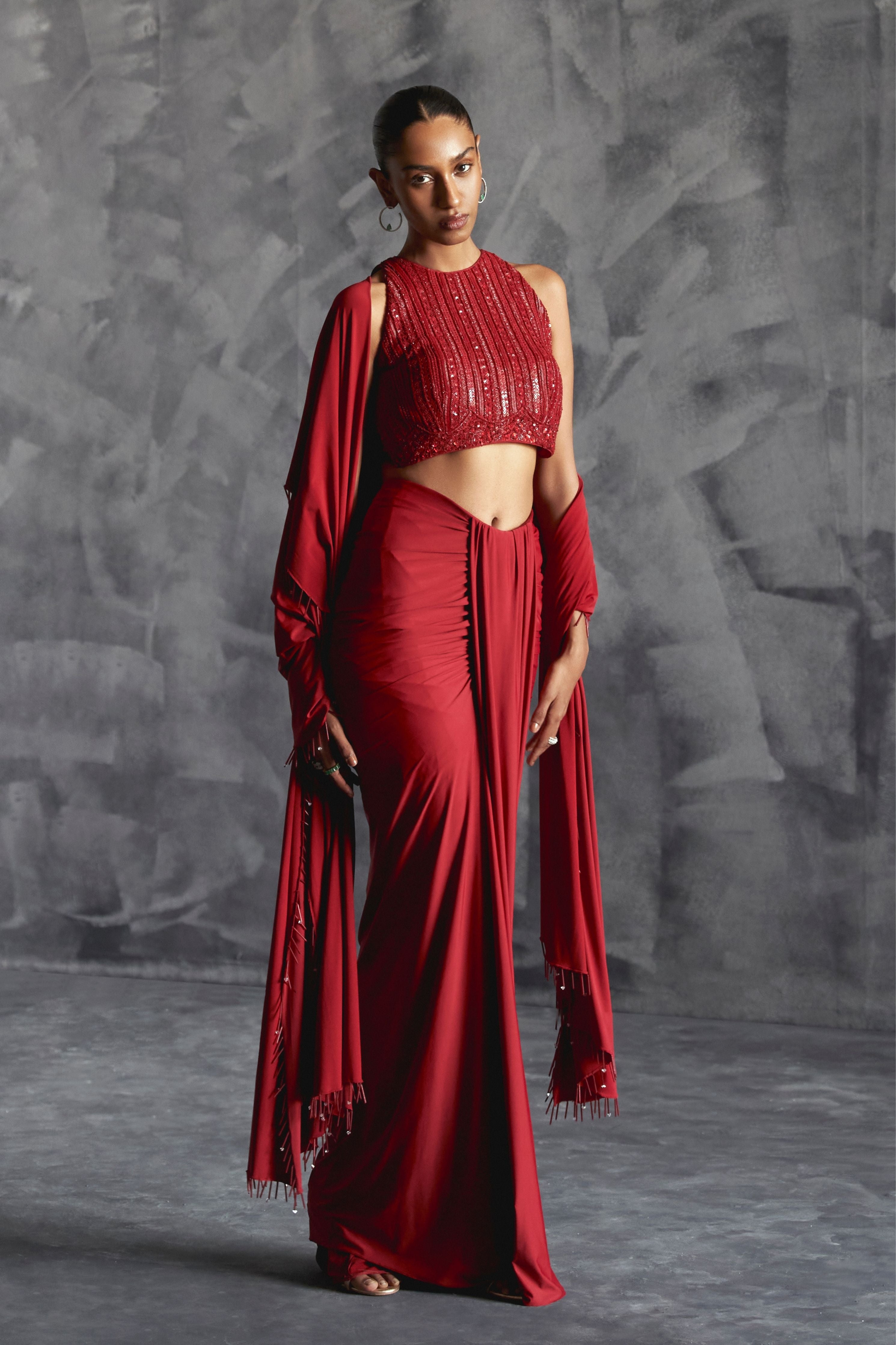 Broad Pleat Skirt Set