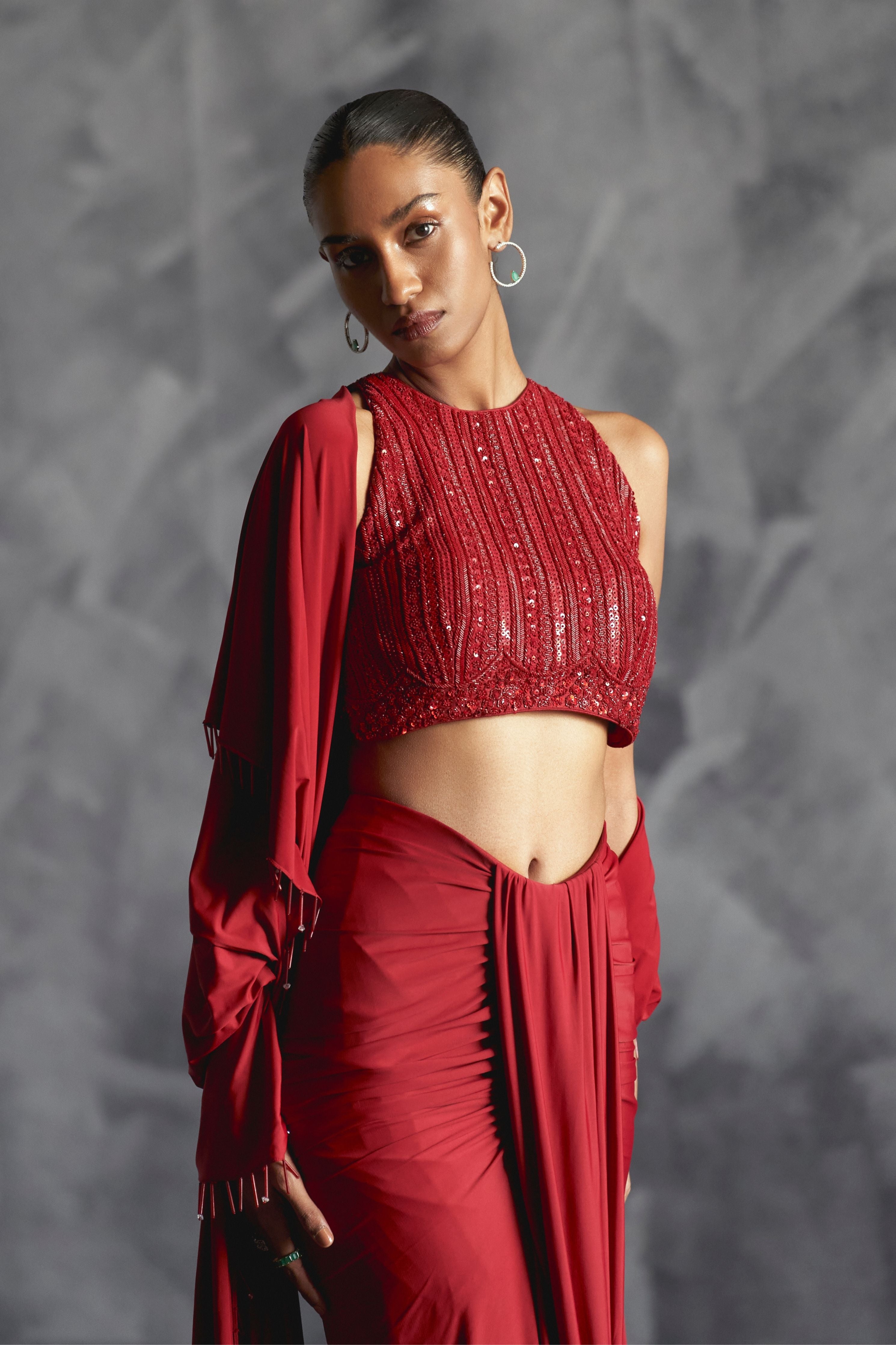 Broad Pleat Skirt Set
