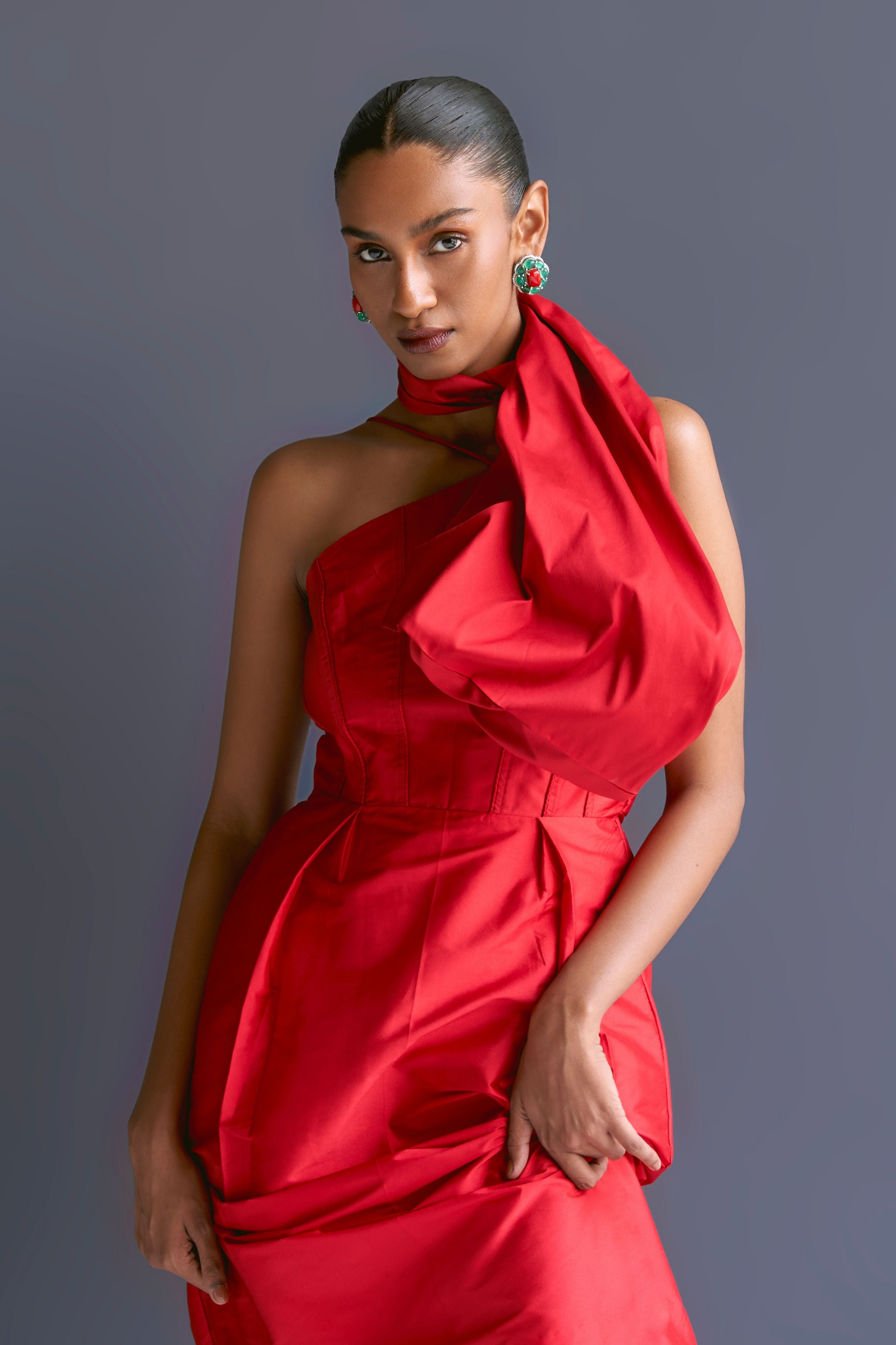 Red Column Dress