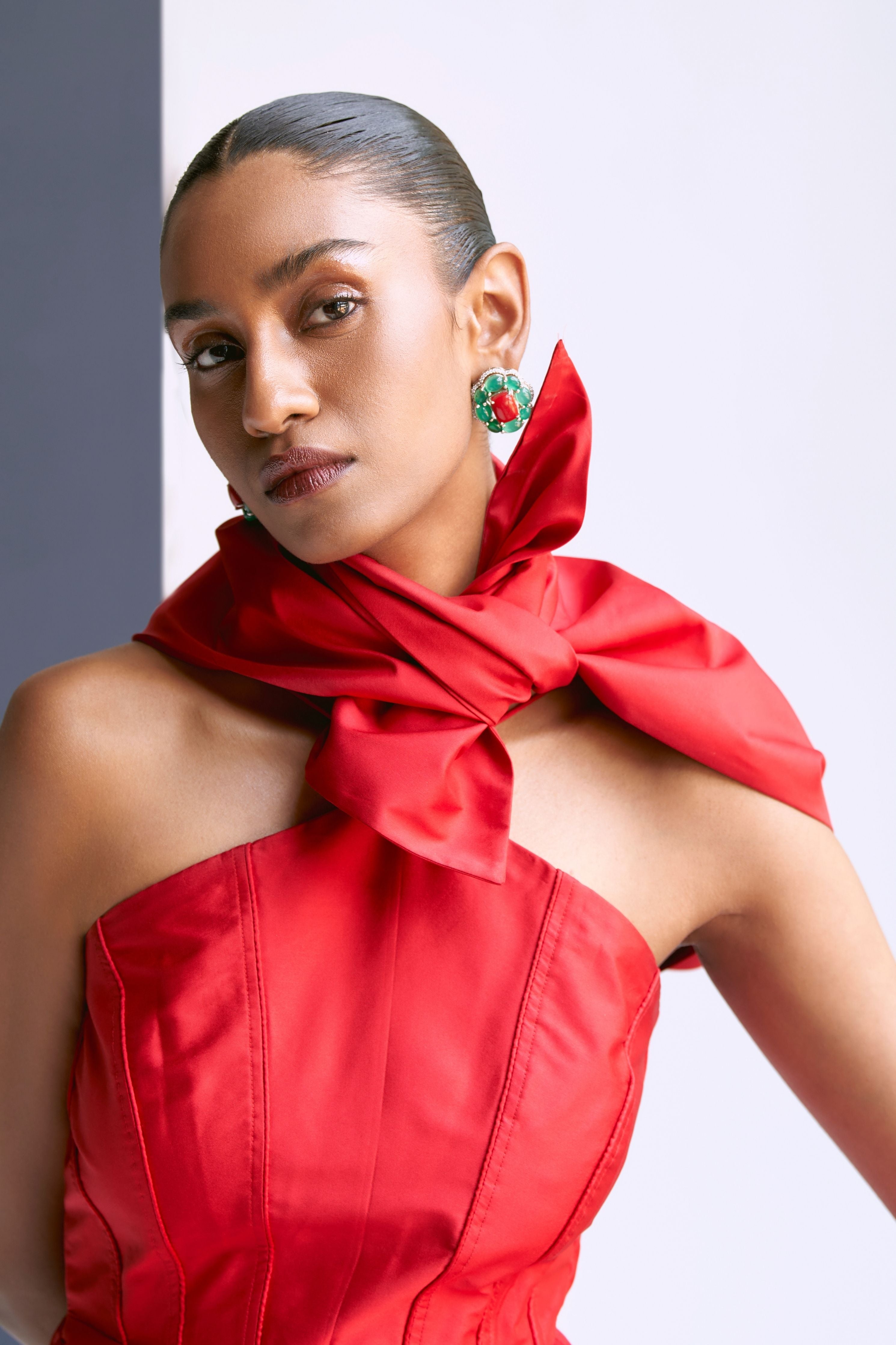 Red Column Dress