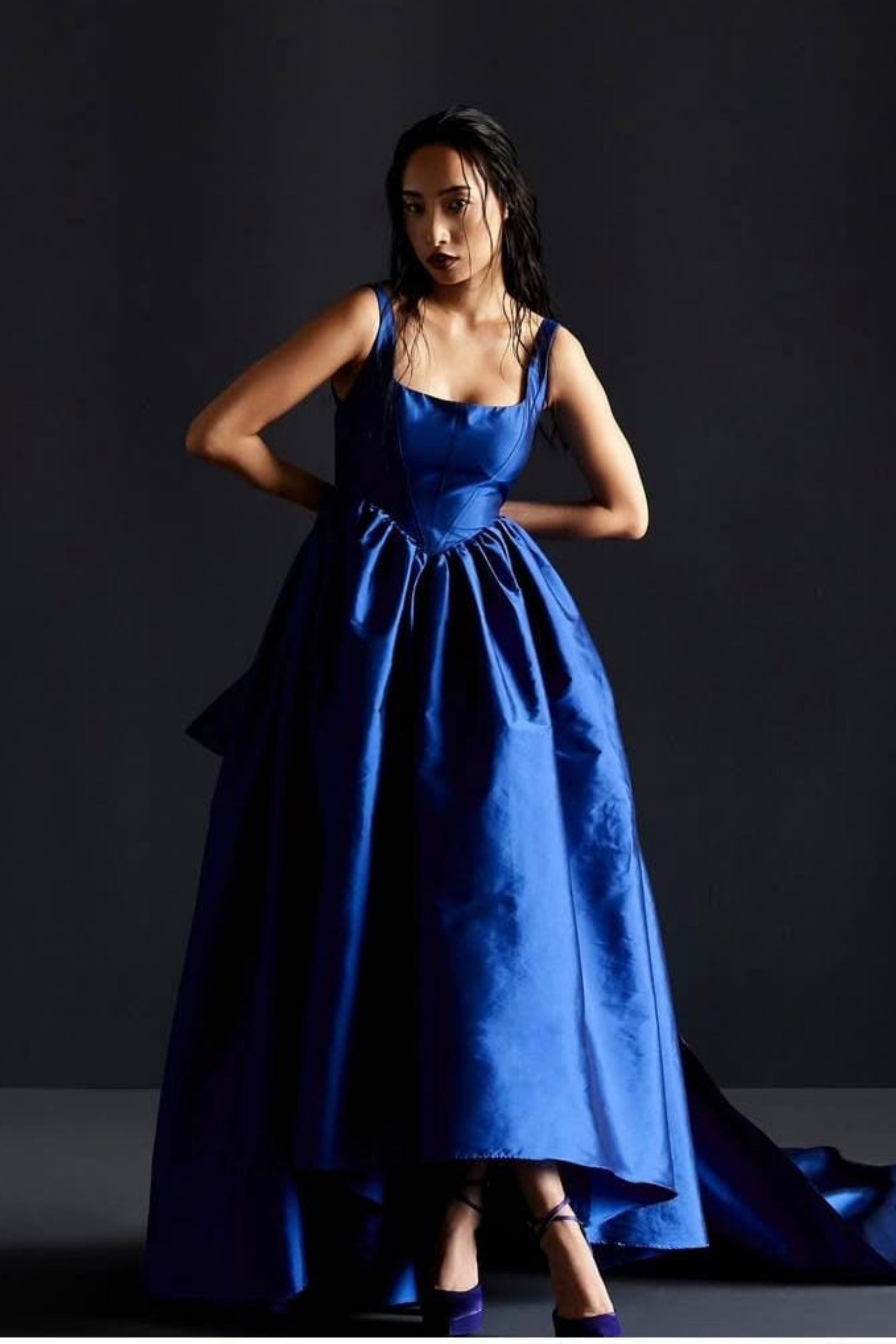 Flounce High Low Midi Dress