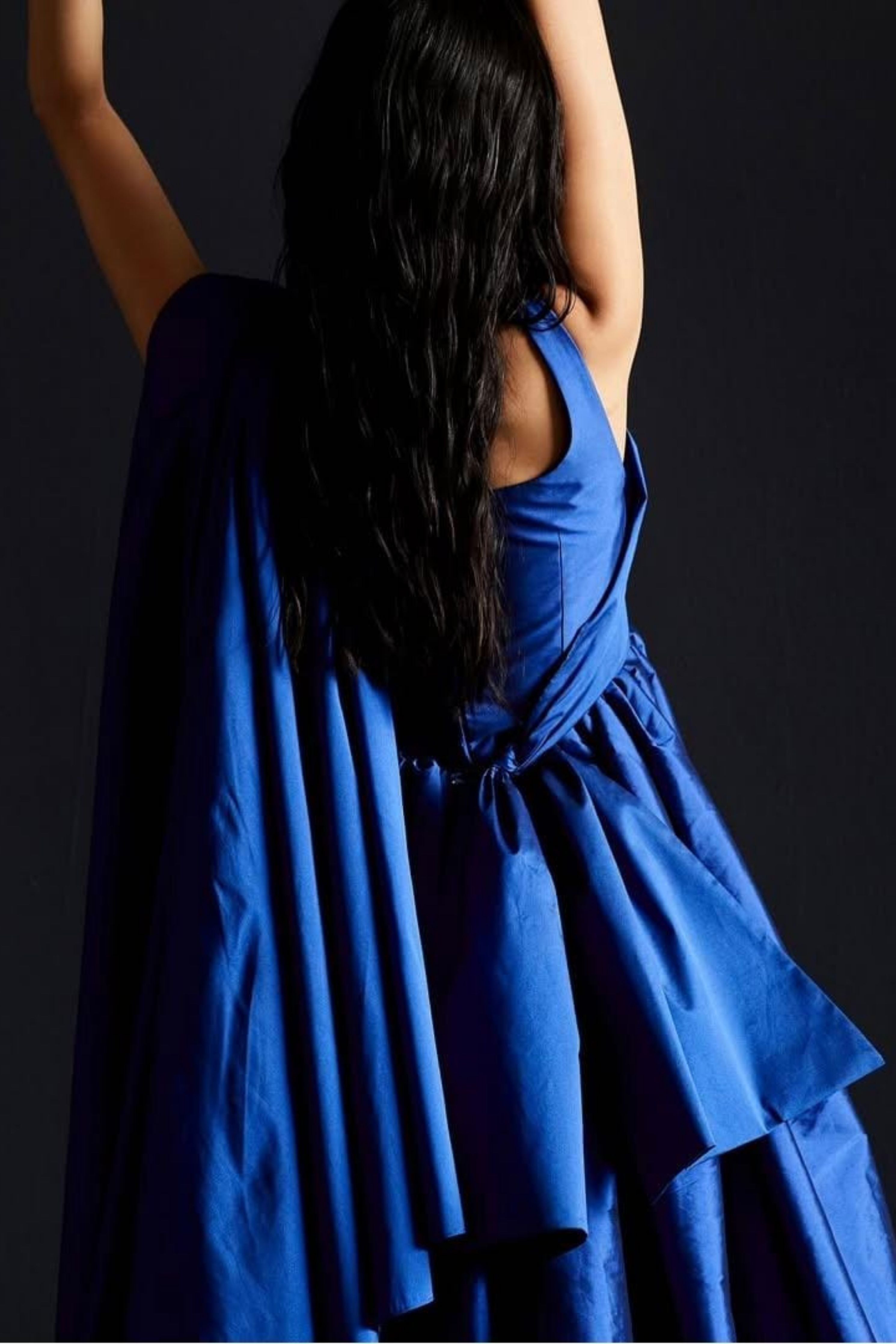 Flounce High Low Midi Dress
