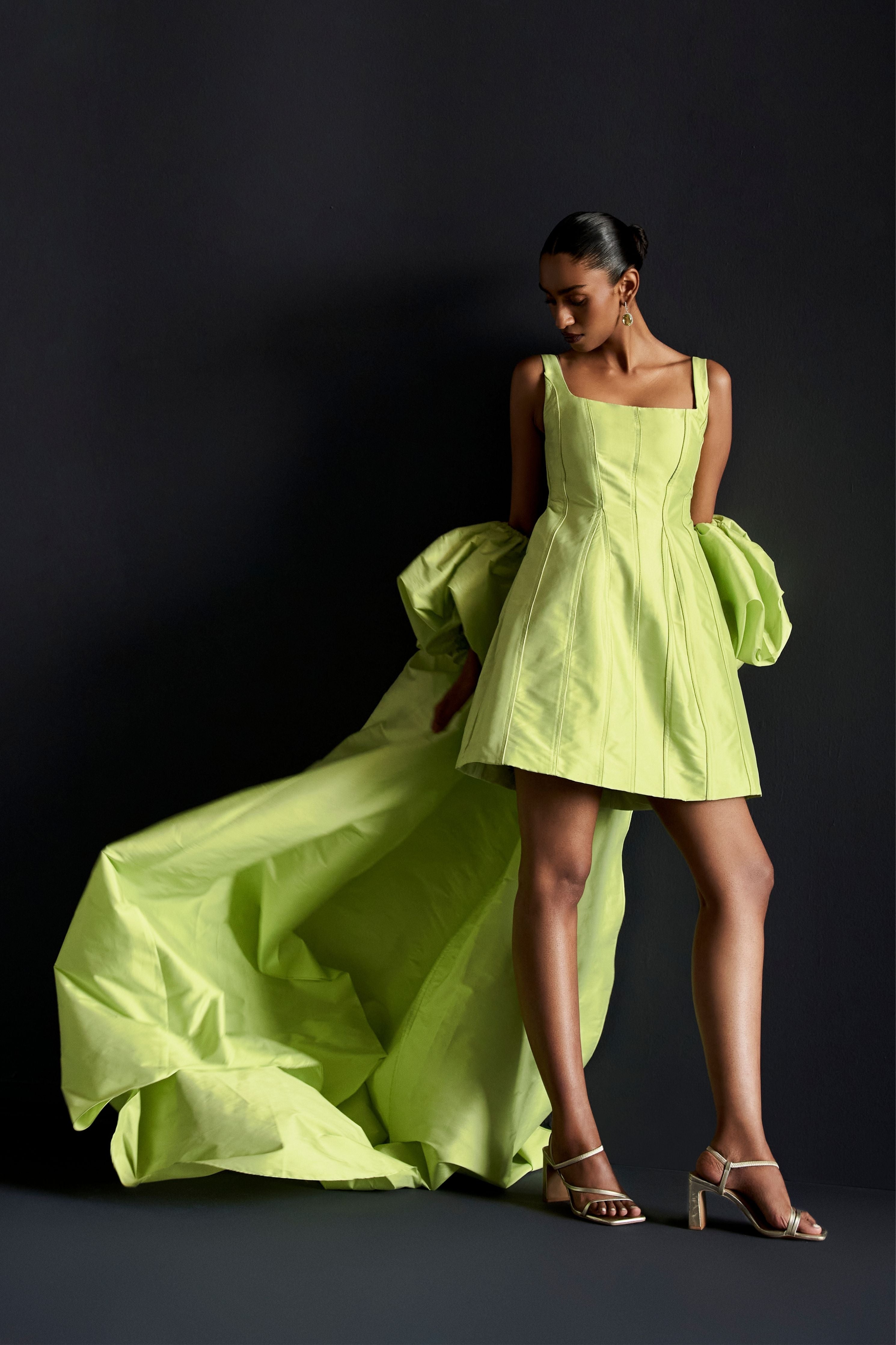 Short Dress With Piping Detail
