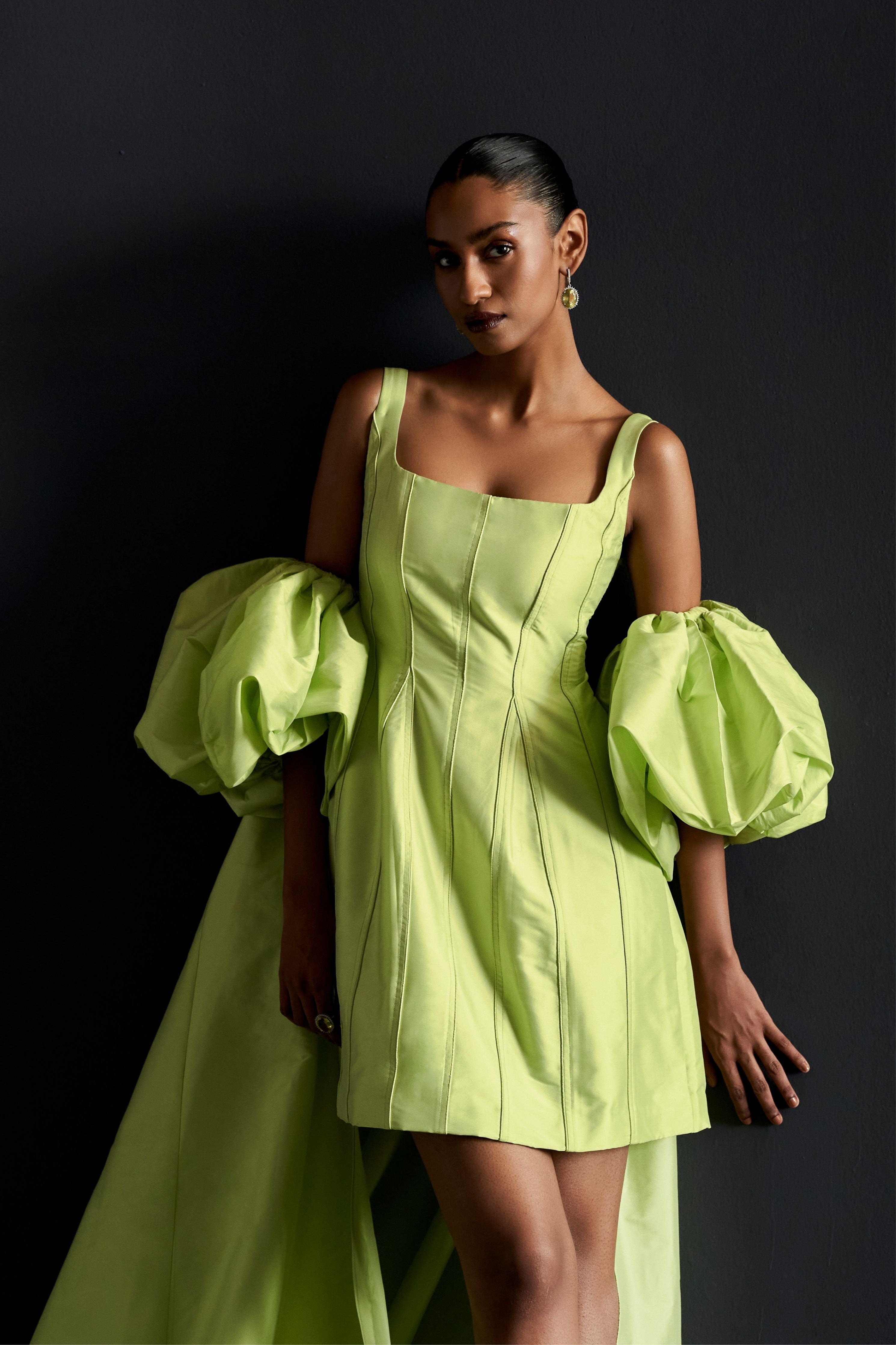 Short Dress With Piping Detail