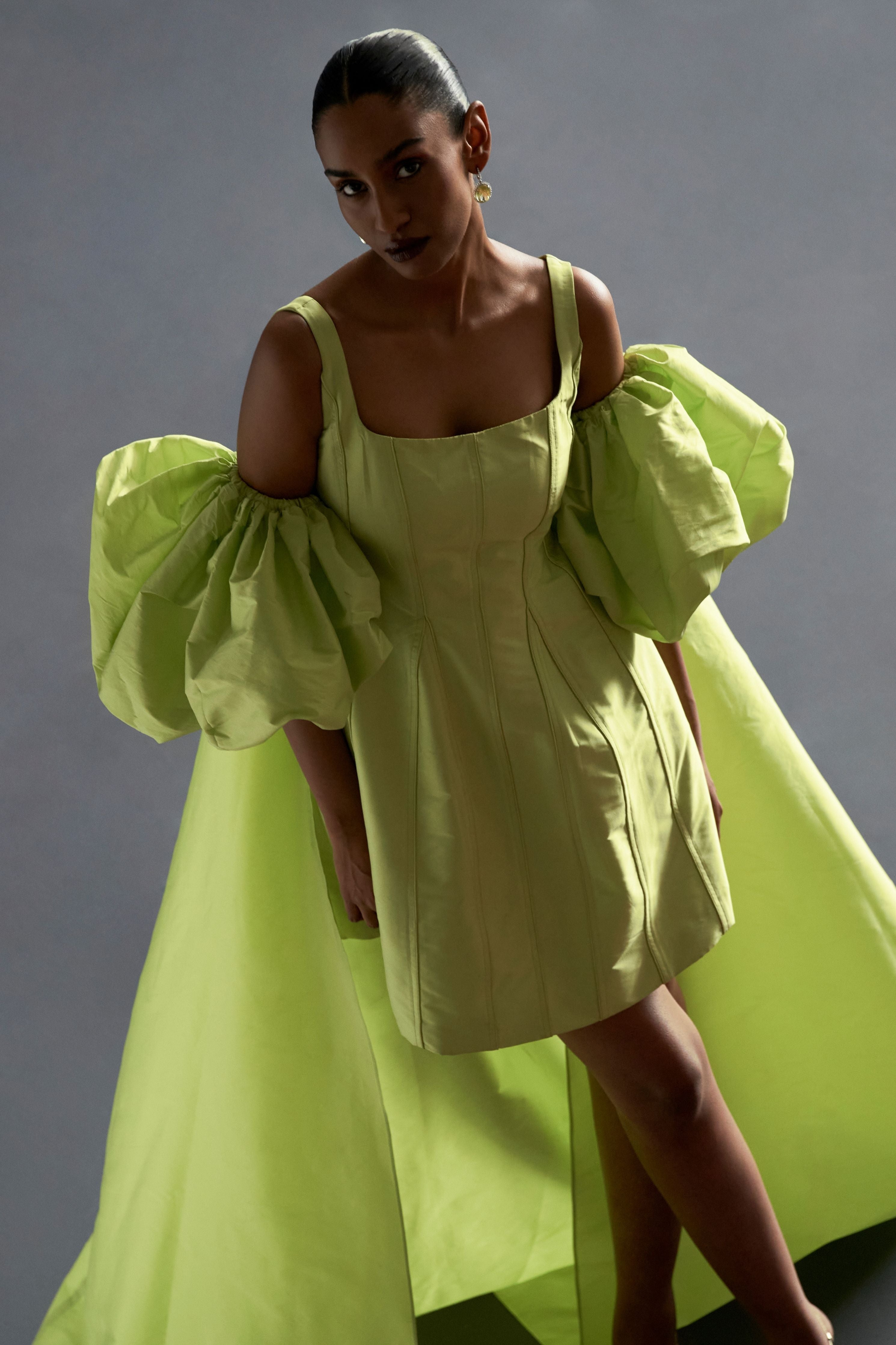 Short Dress With Piping Detail