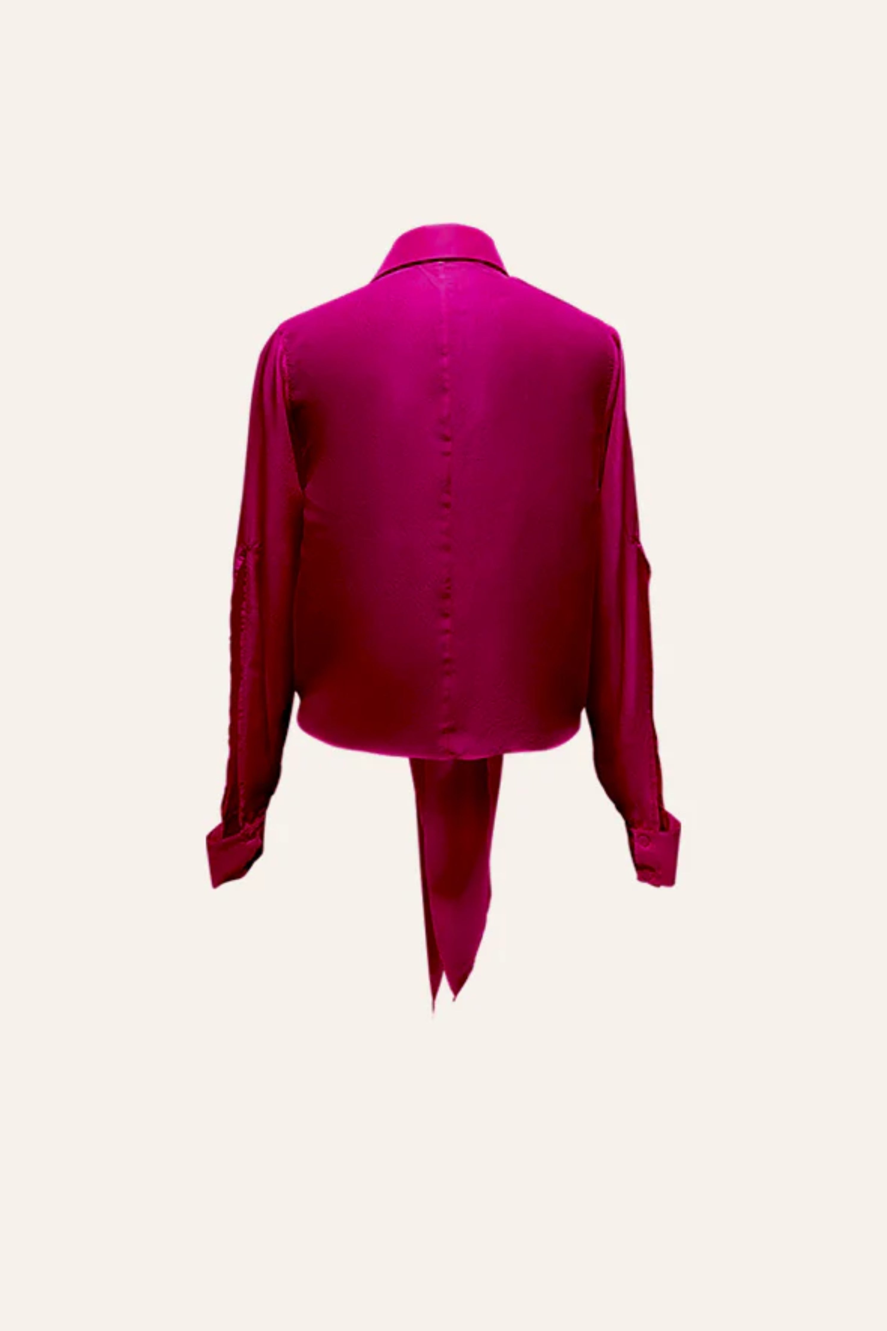 Monotony Shirt with Tie-Up in Hot Pink