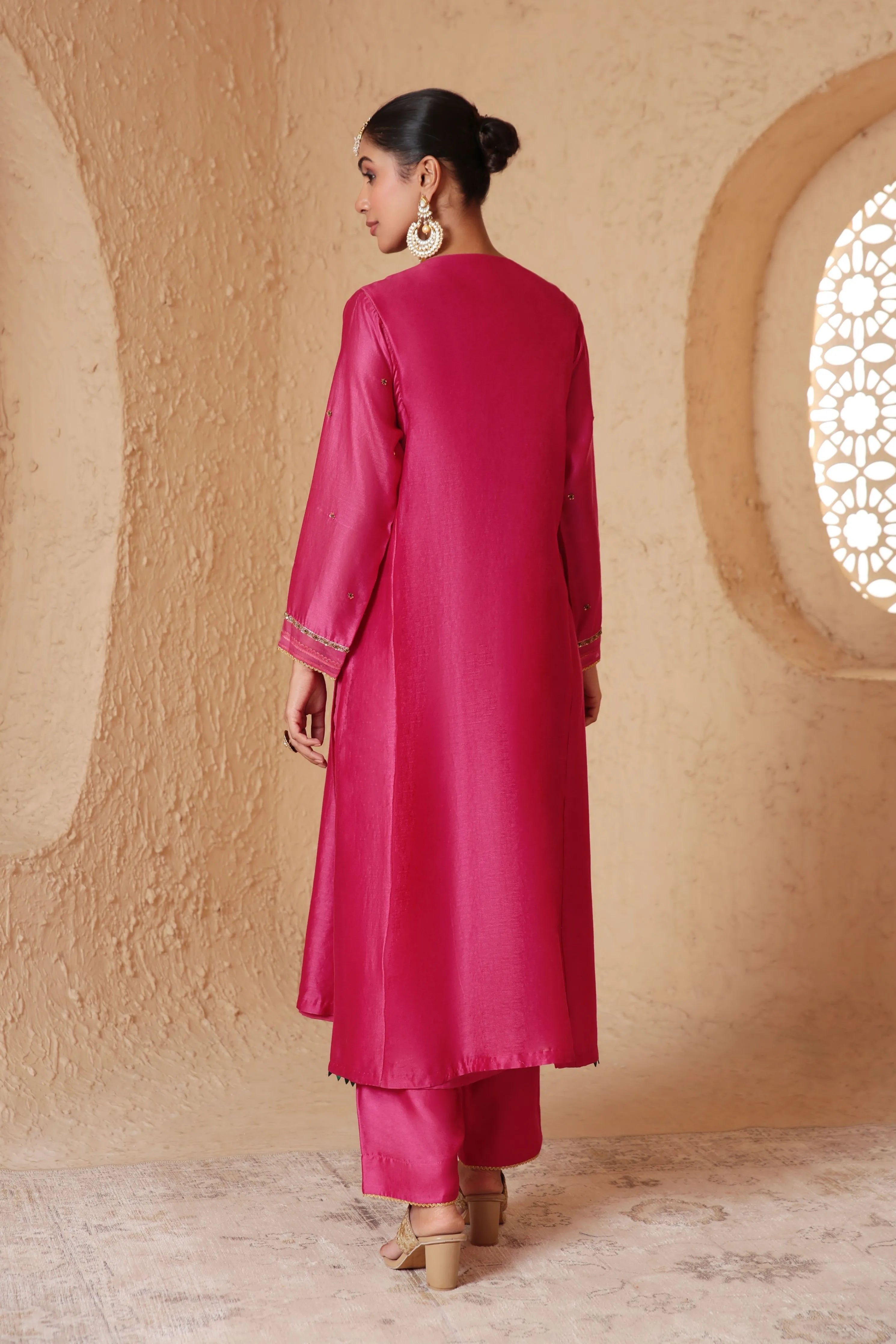 Mehrang Pink Frockstyle Kurta Set