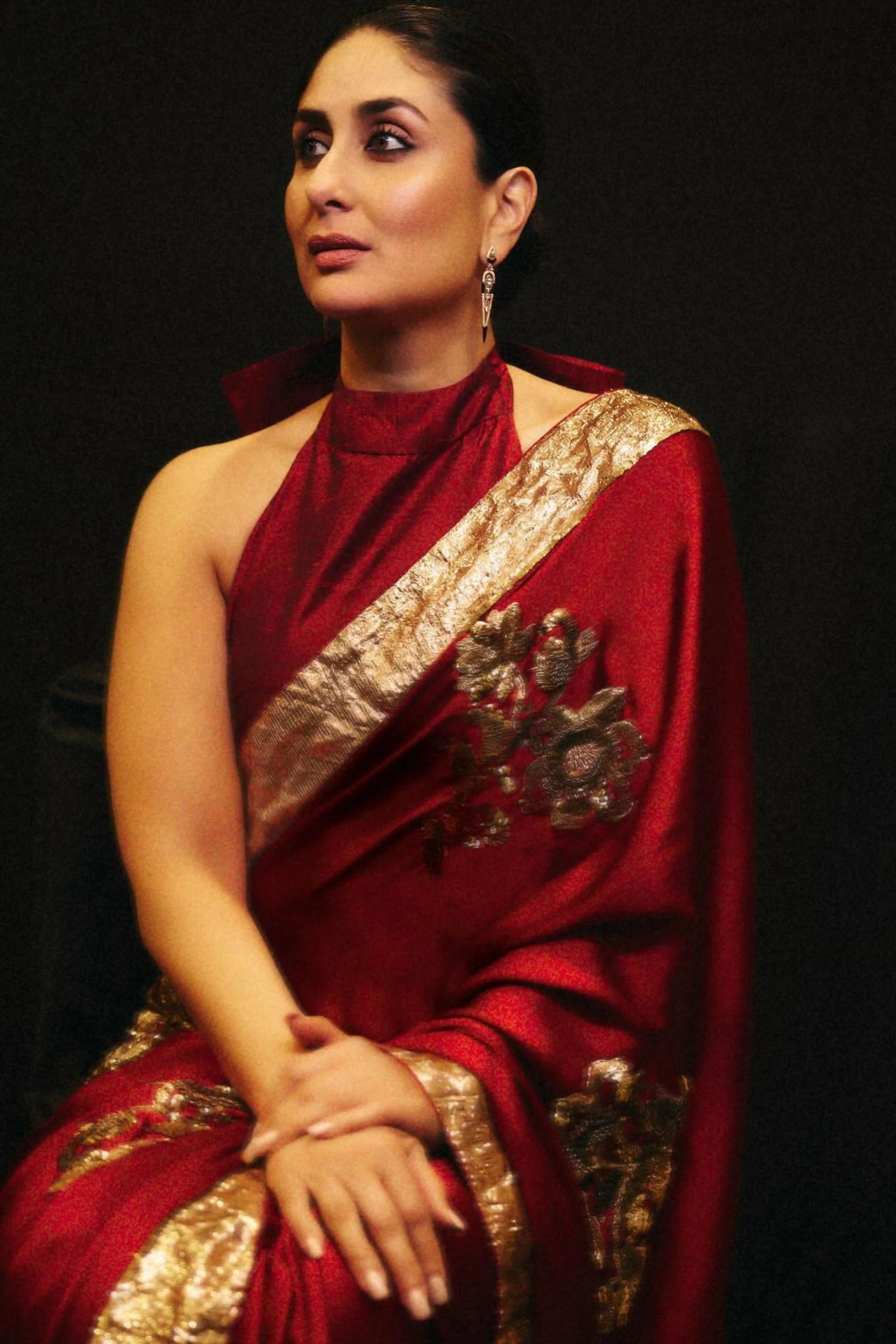 Mahongany Red Mulberry Silk Ajna Saree