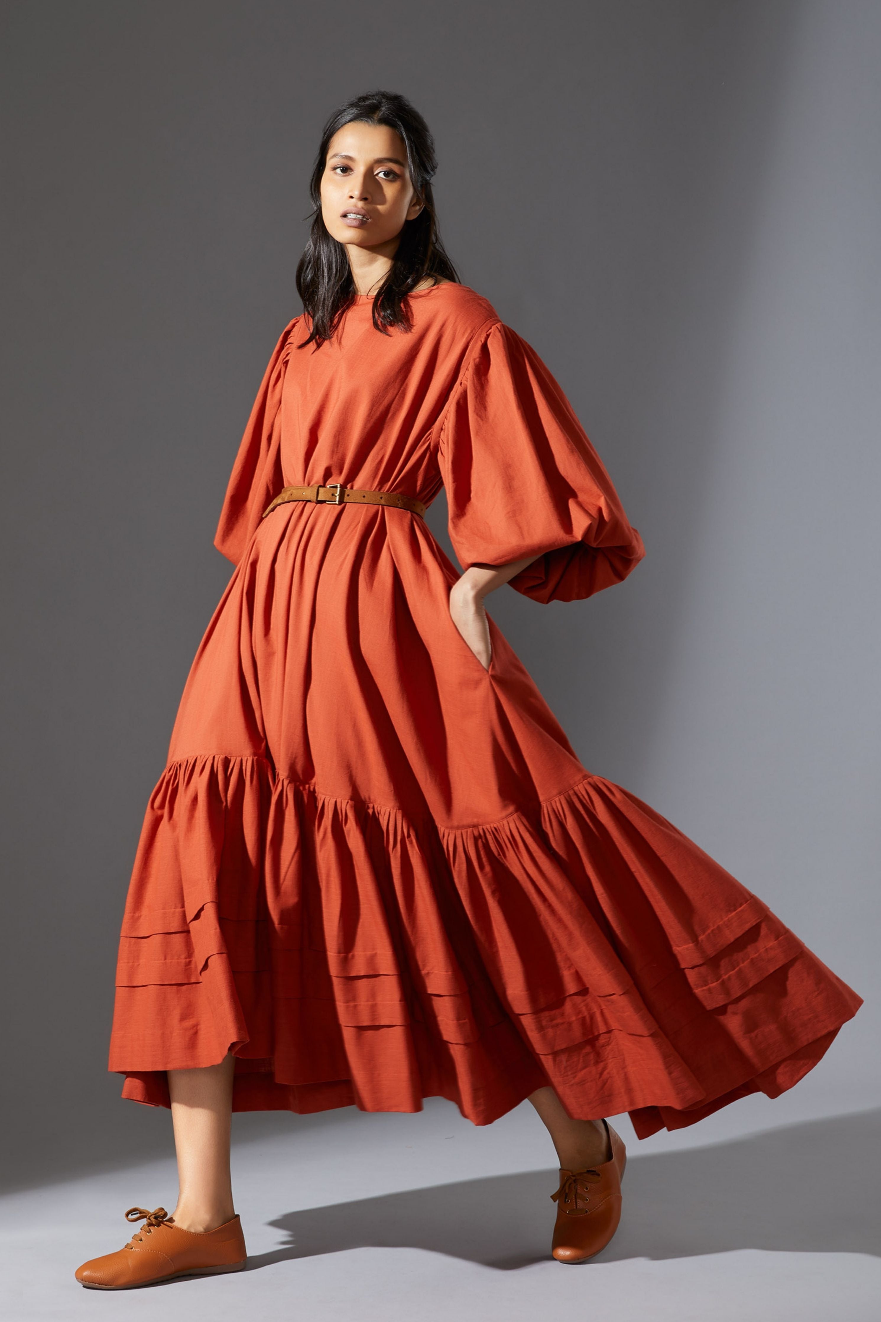 Mati Kaavya Rust Dress