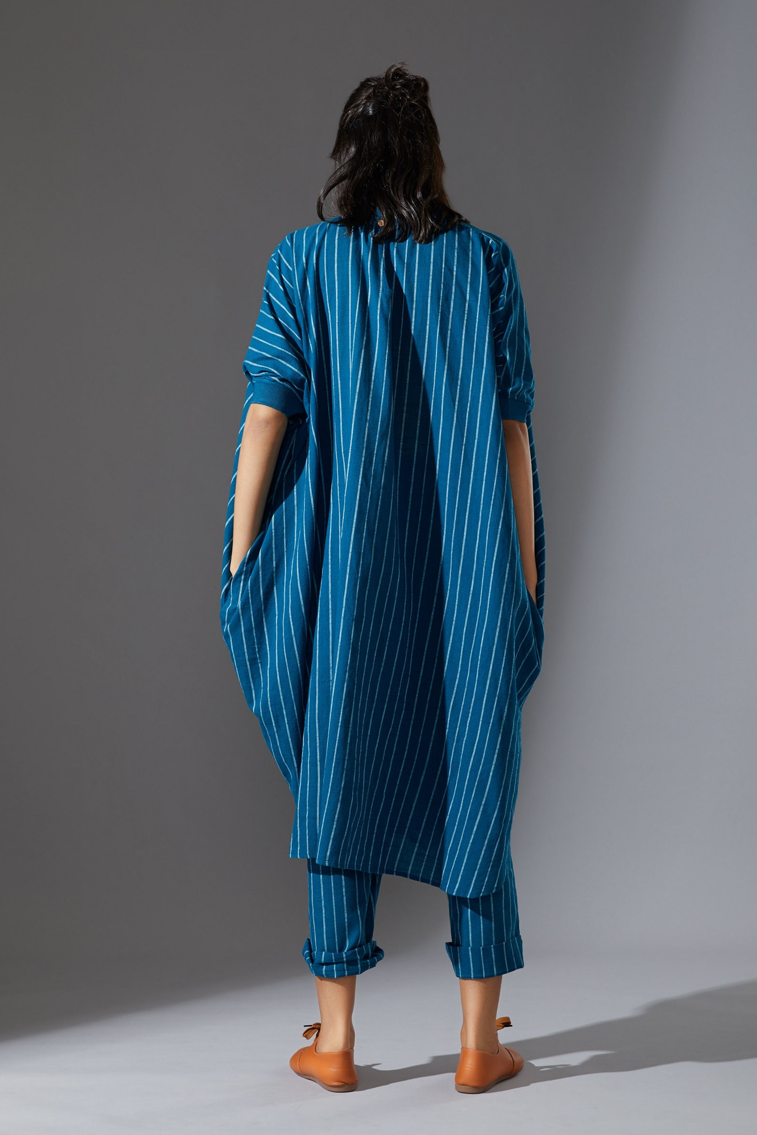 Mati Blue Cowl Tunic Dress