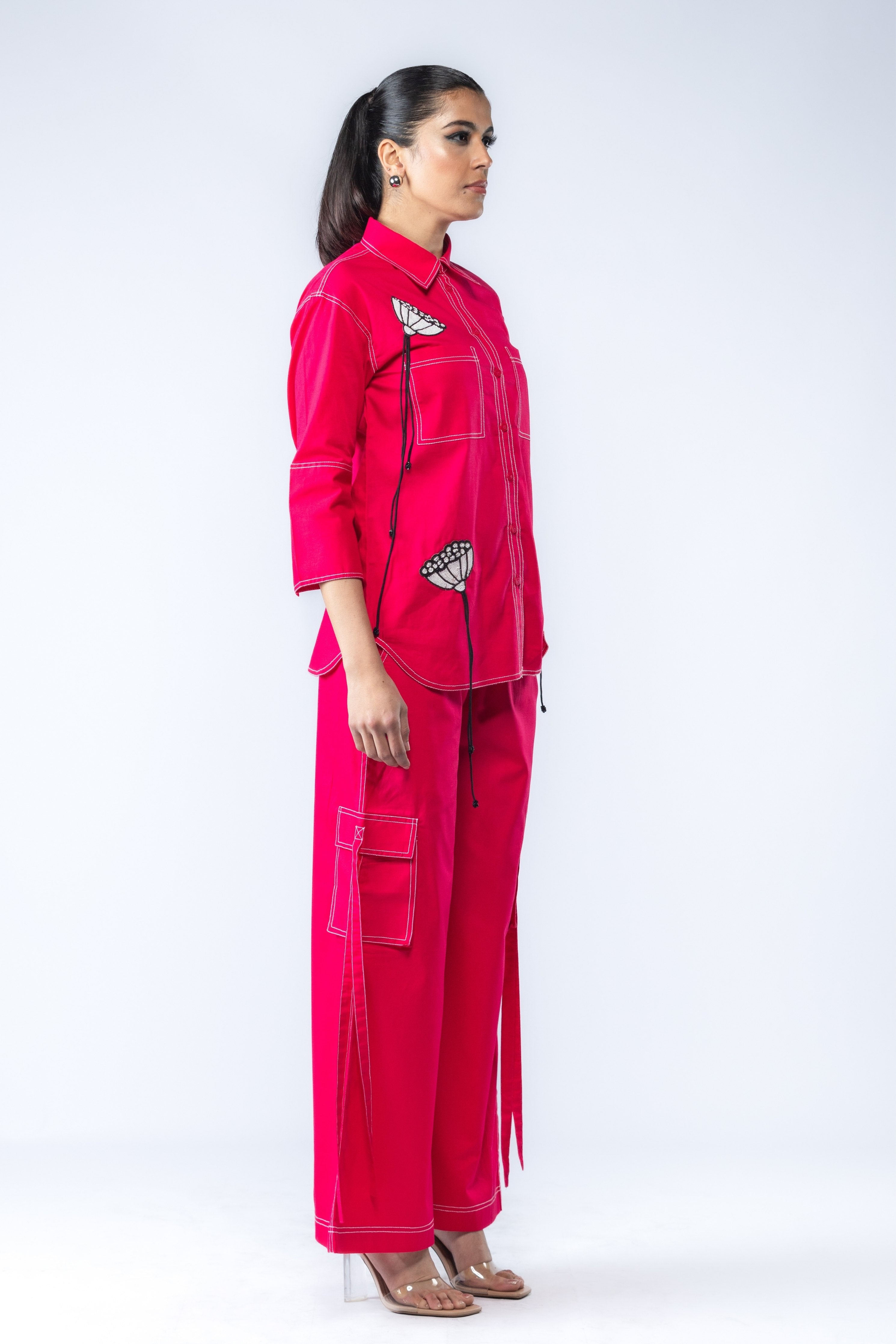 Magenta Embroidered Co-Ord Set