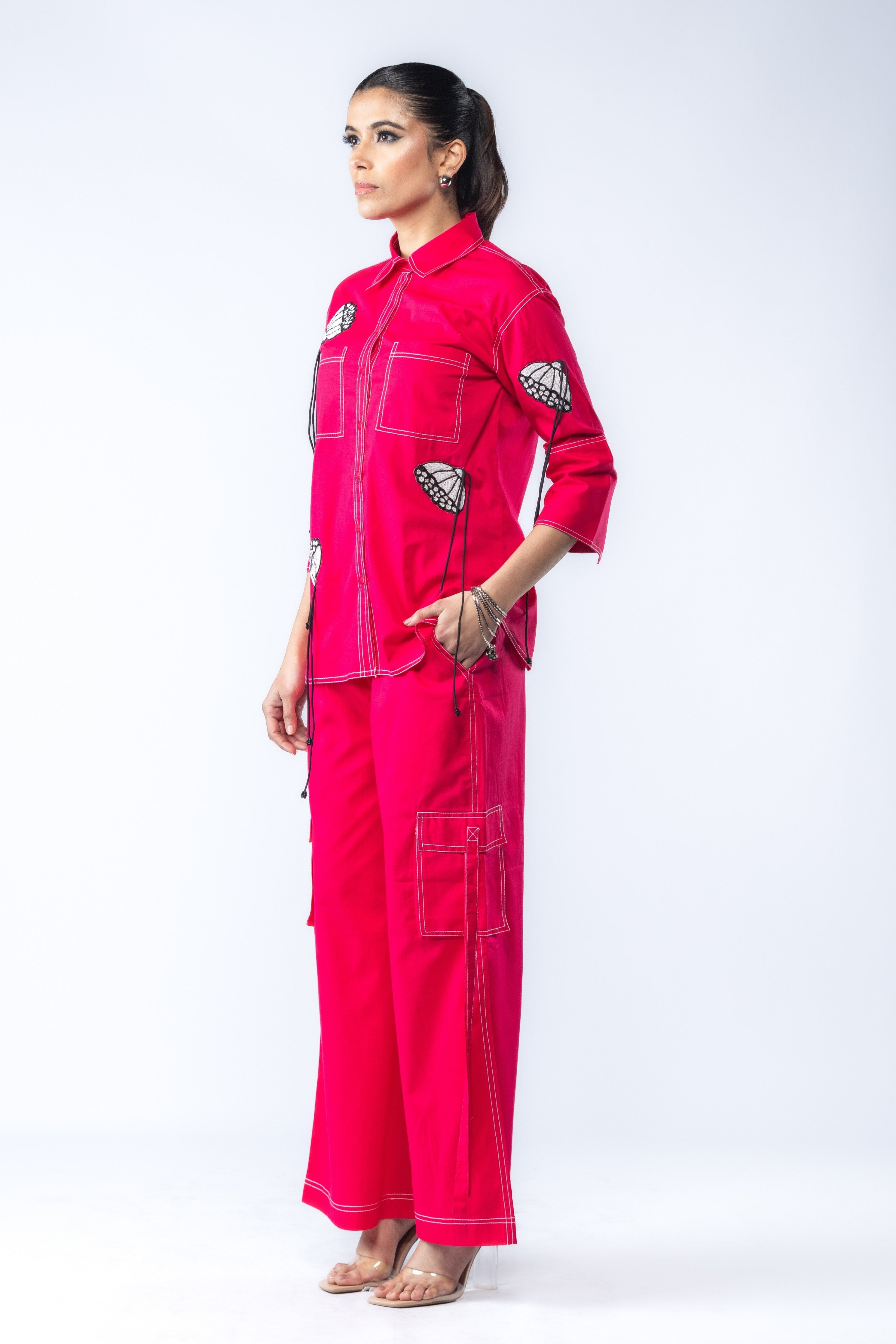 Magenta Embroidered Co-Ord Set