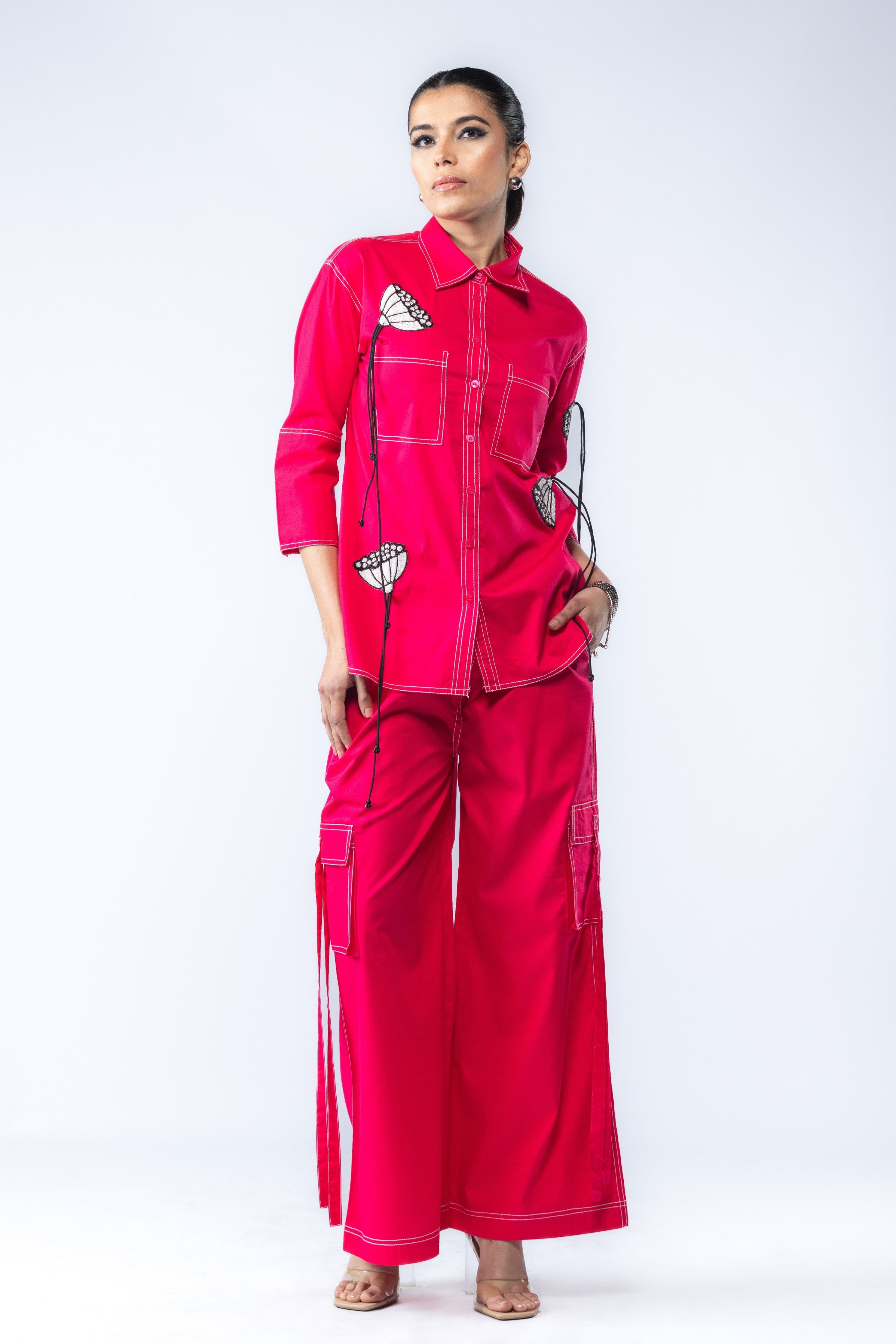 Magenta Embroidered Co-Ord Set
