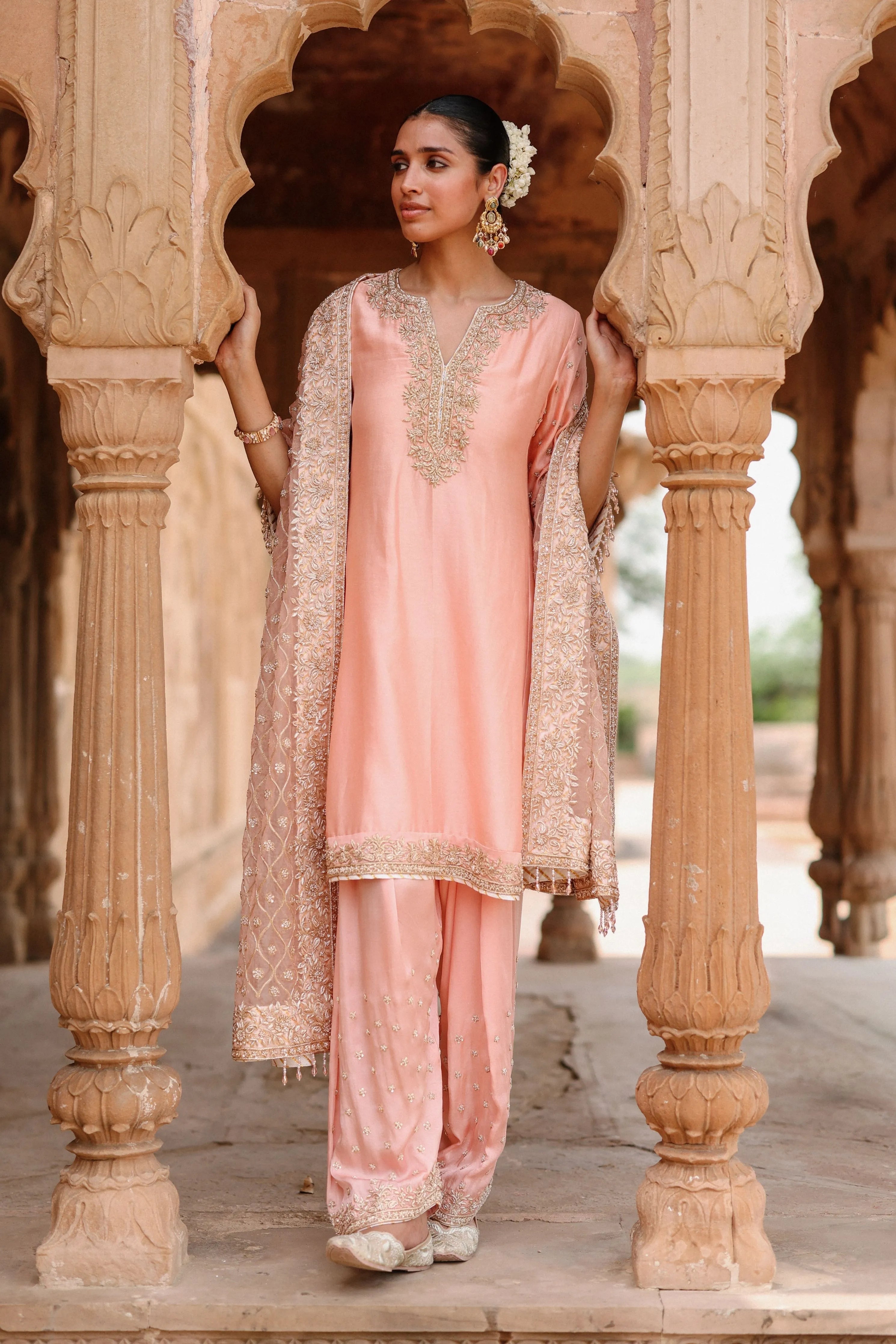 Maham Pink Anarkali Set with Salwar & Dupatta