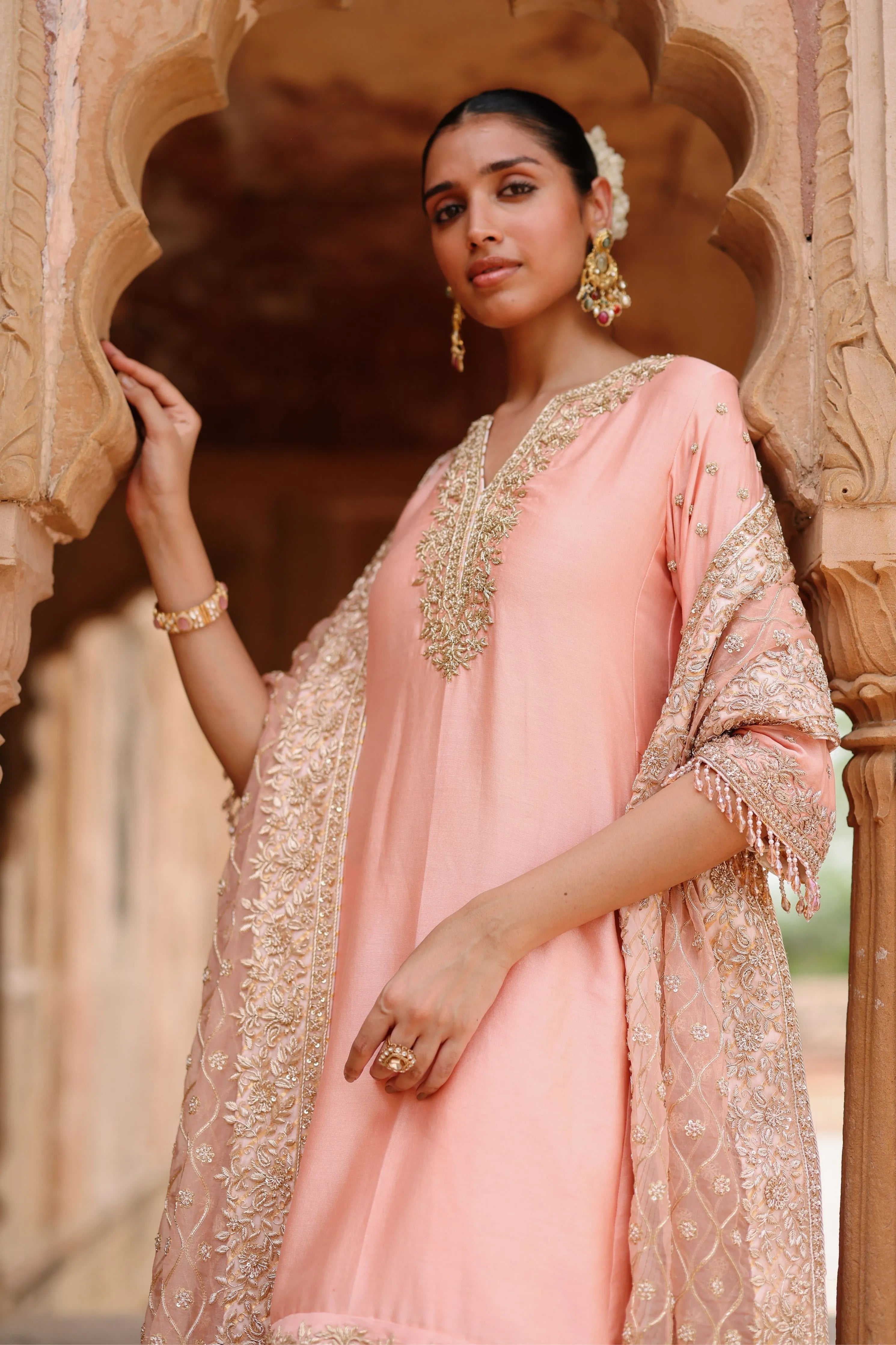 Maham Pink Anarkali Set with Salwar & Dupatta