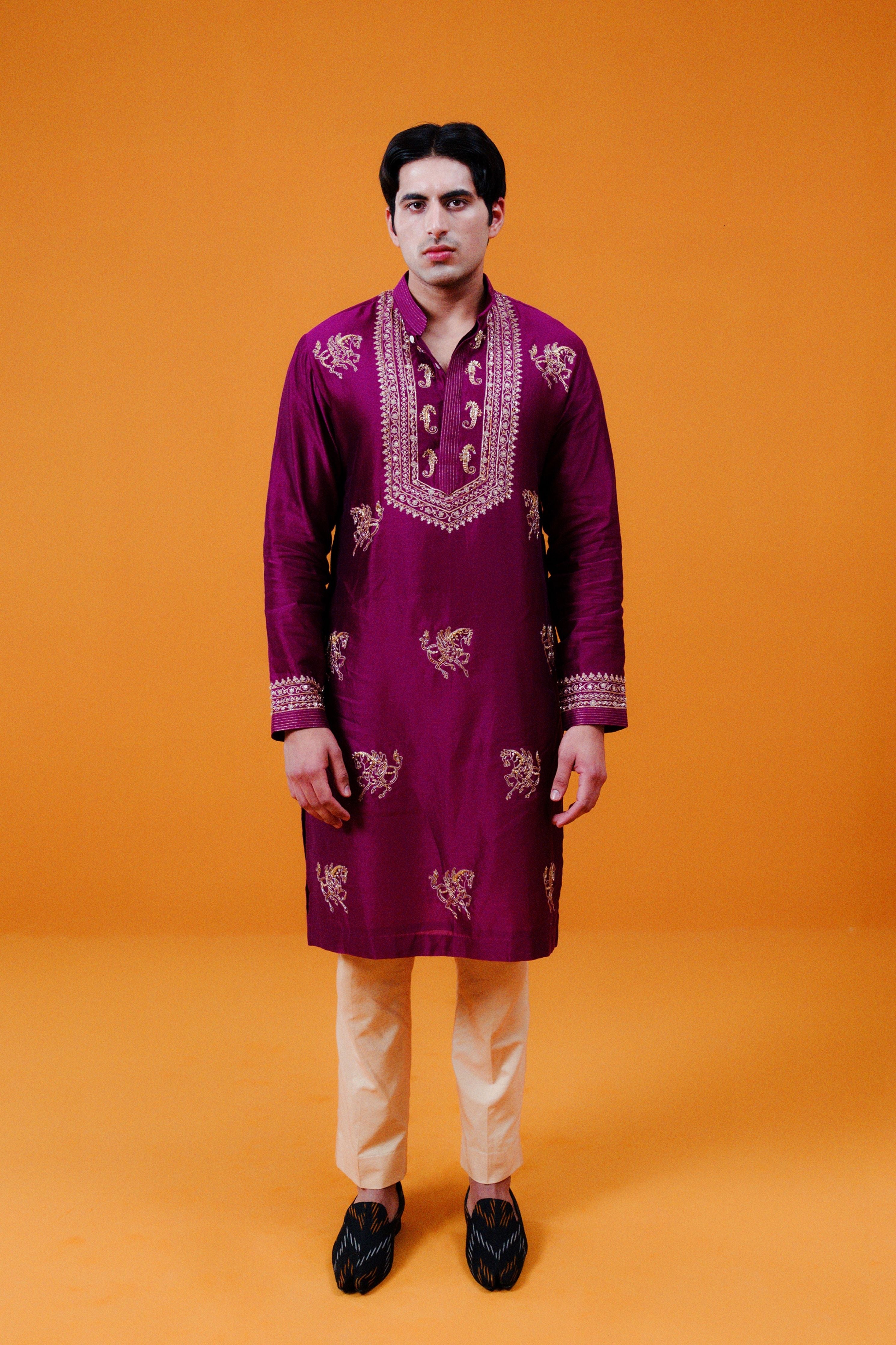 Majenta Horse Sea Kurta Set