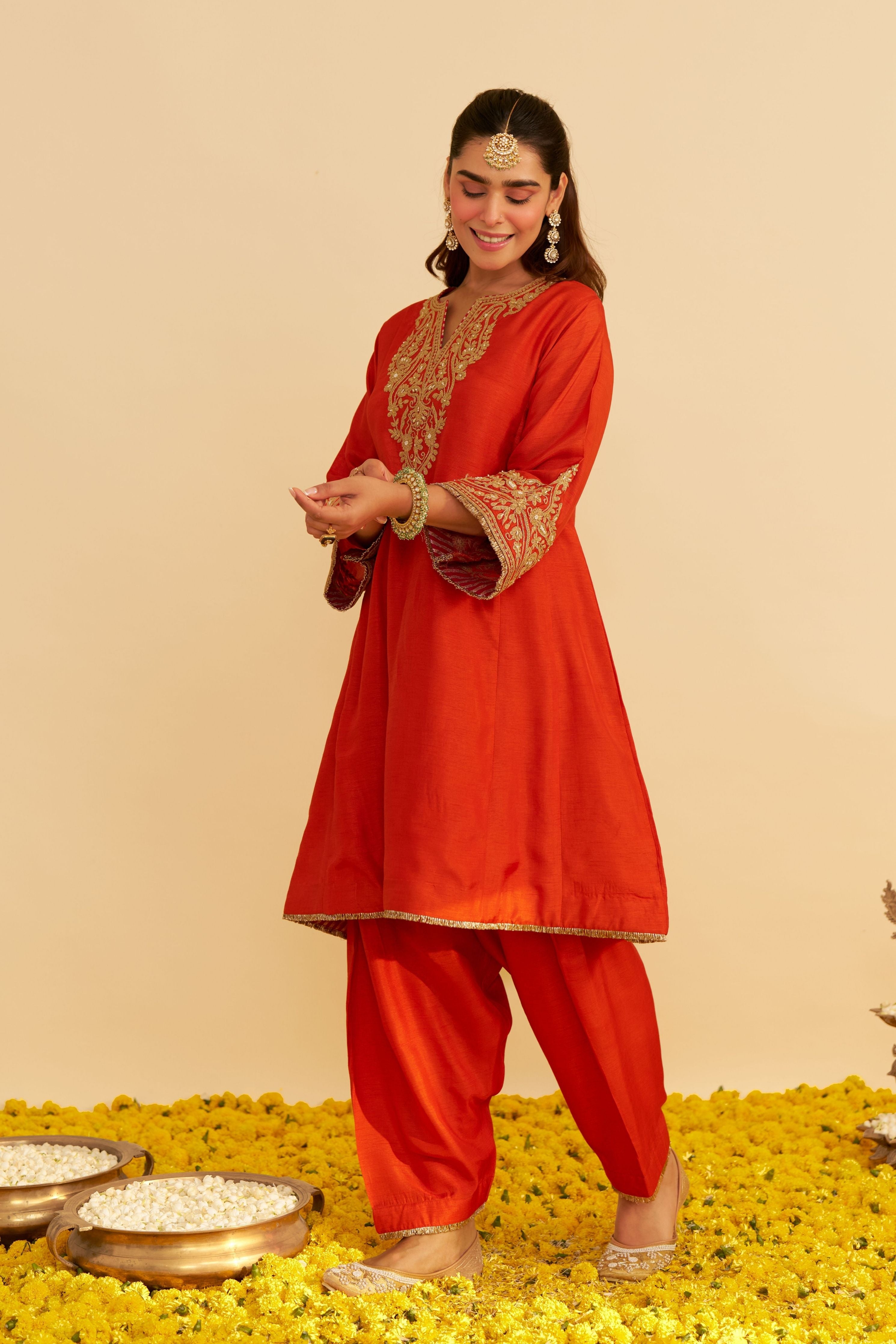 Marwa Short Chauga With Salwar And Dupatta