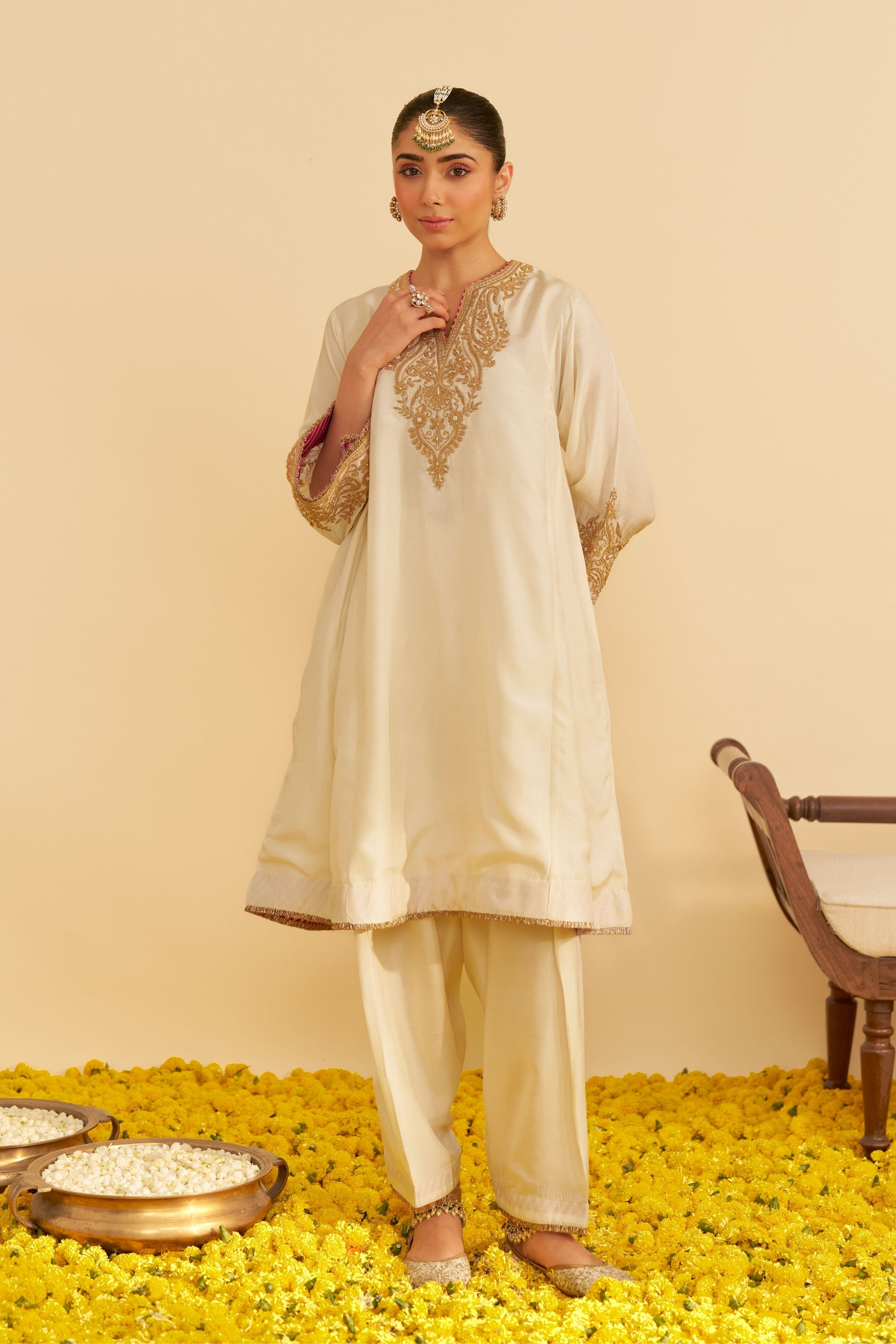 Marwa Short Chauga With Salwar And Dupatta
