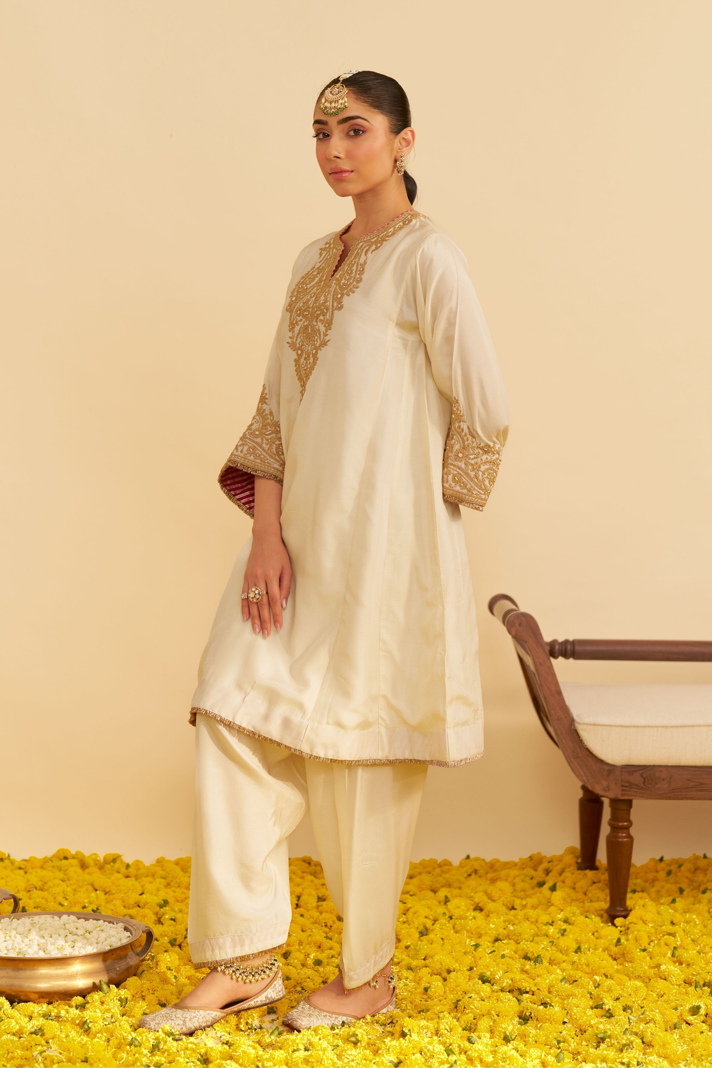 Marwa Short Chauga With Salwar And Dupatta