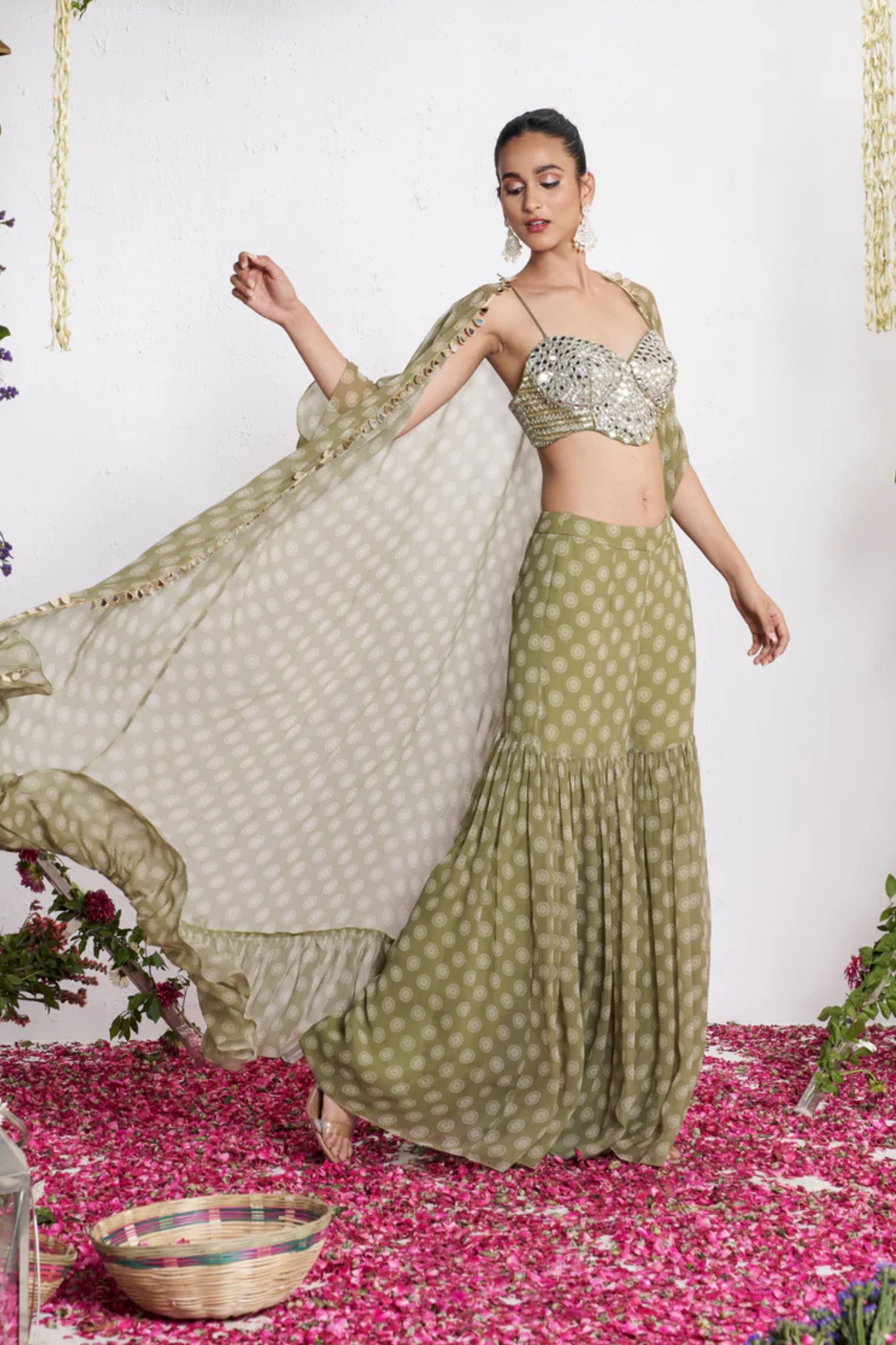 Mehendi Mandala Sharara Set