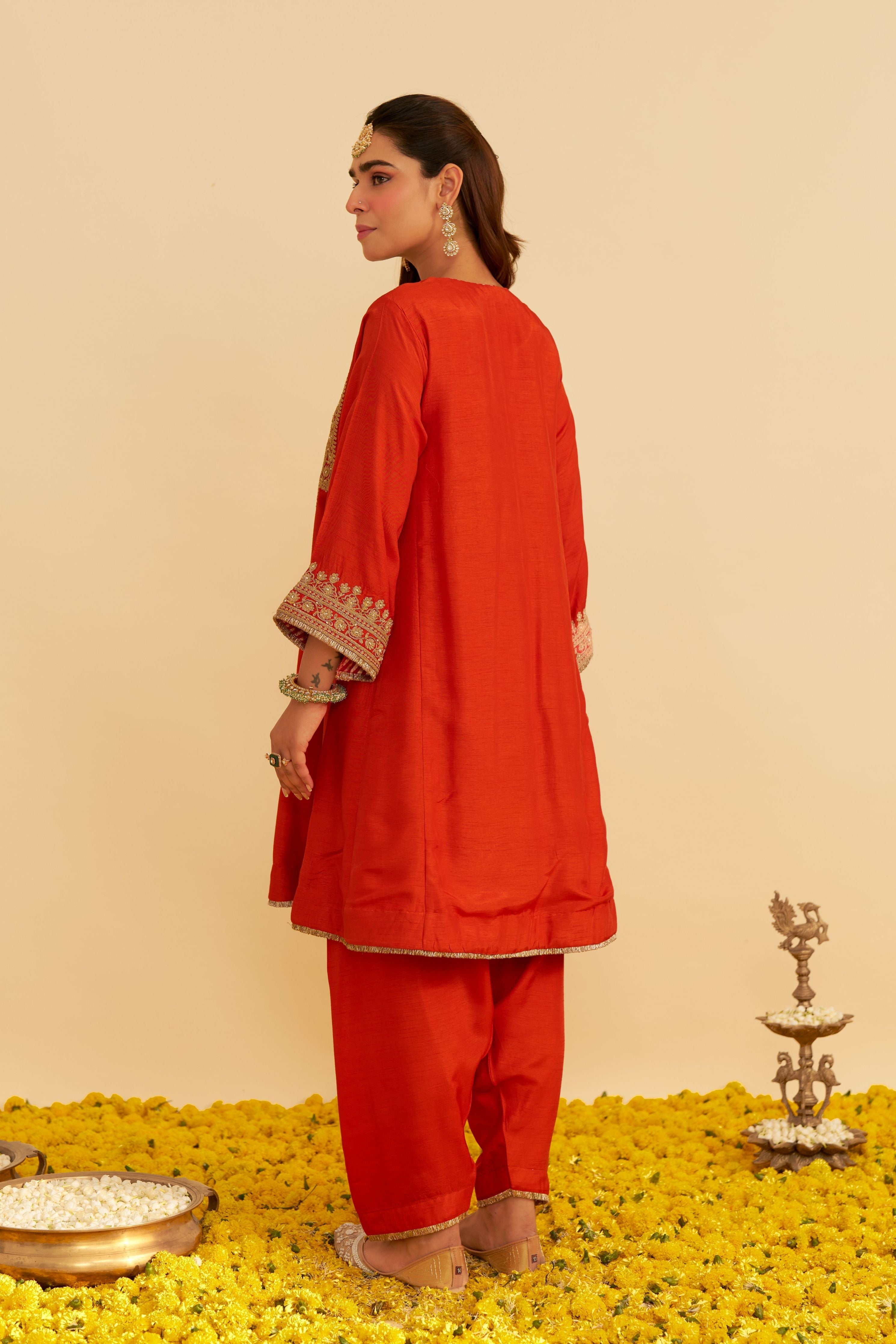 Mehza Short Chauga With Salwar And Dupatta