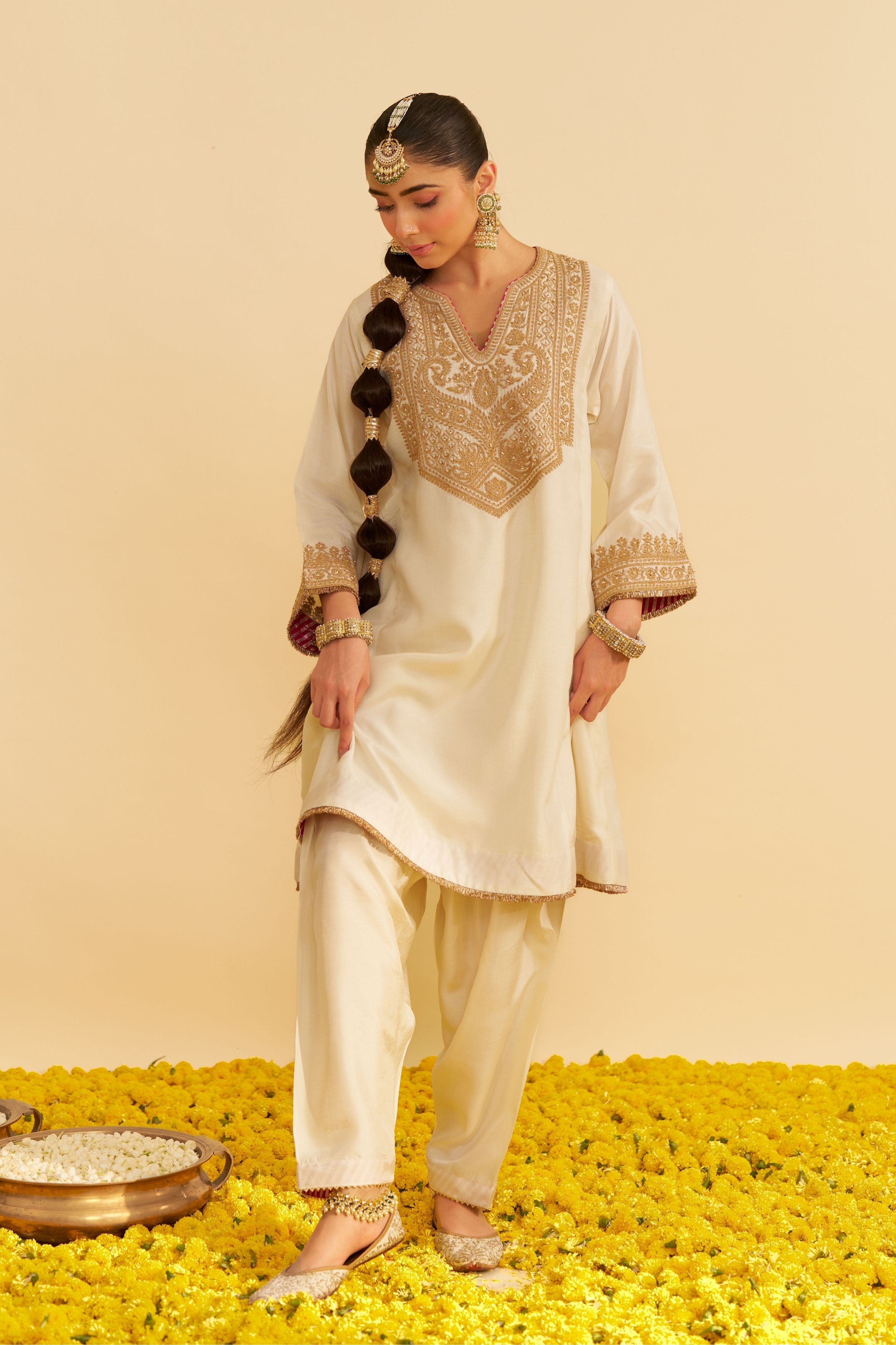 Mehza Short Chauga With Salwar And Dupatta