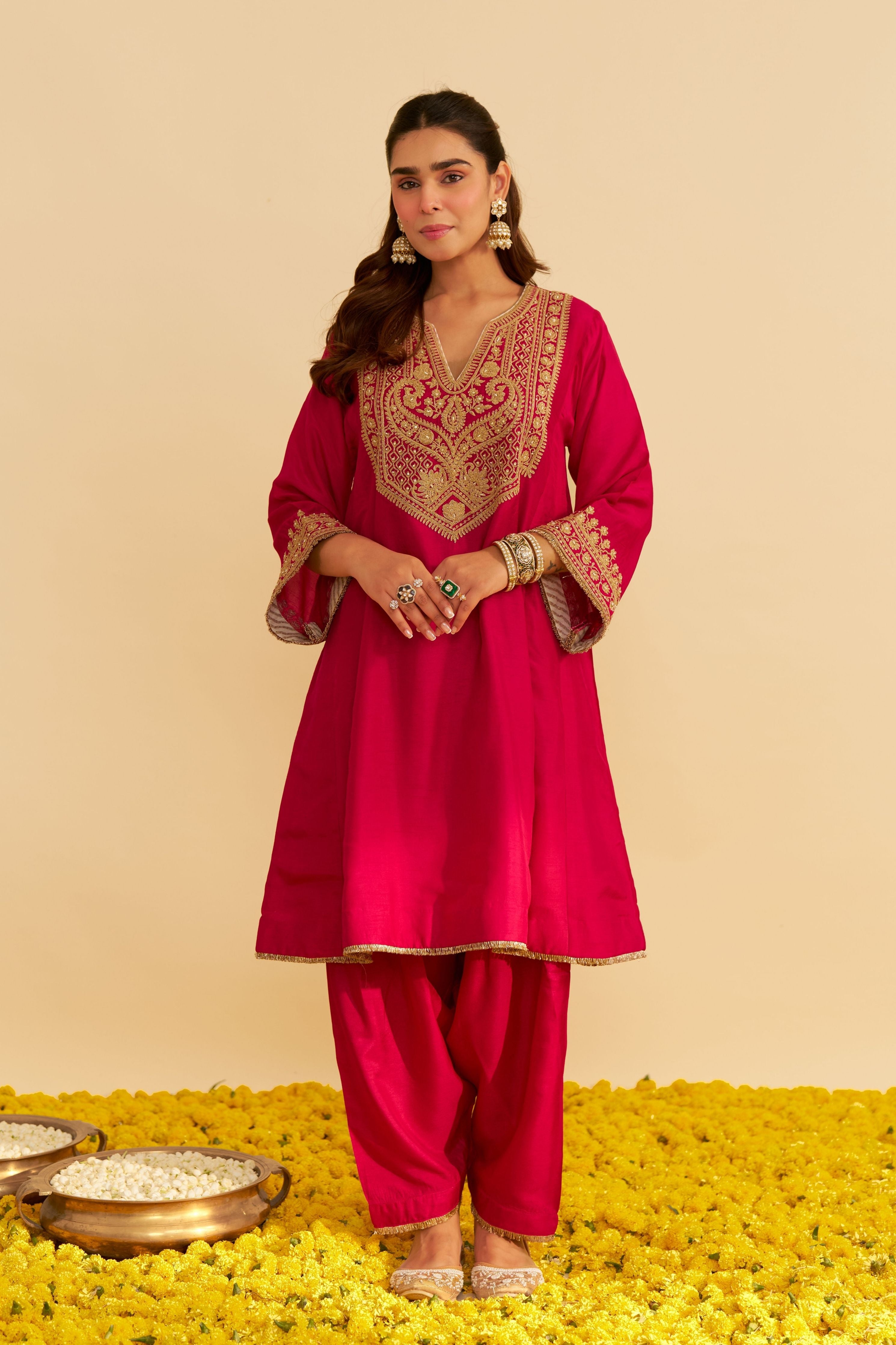 Mehza Short Chauga With Salwar And Dupatta