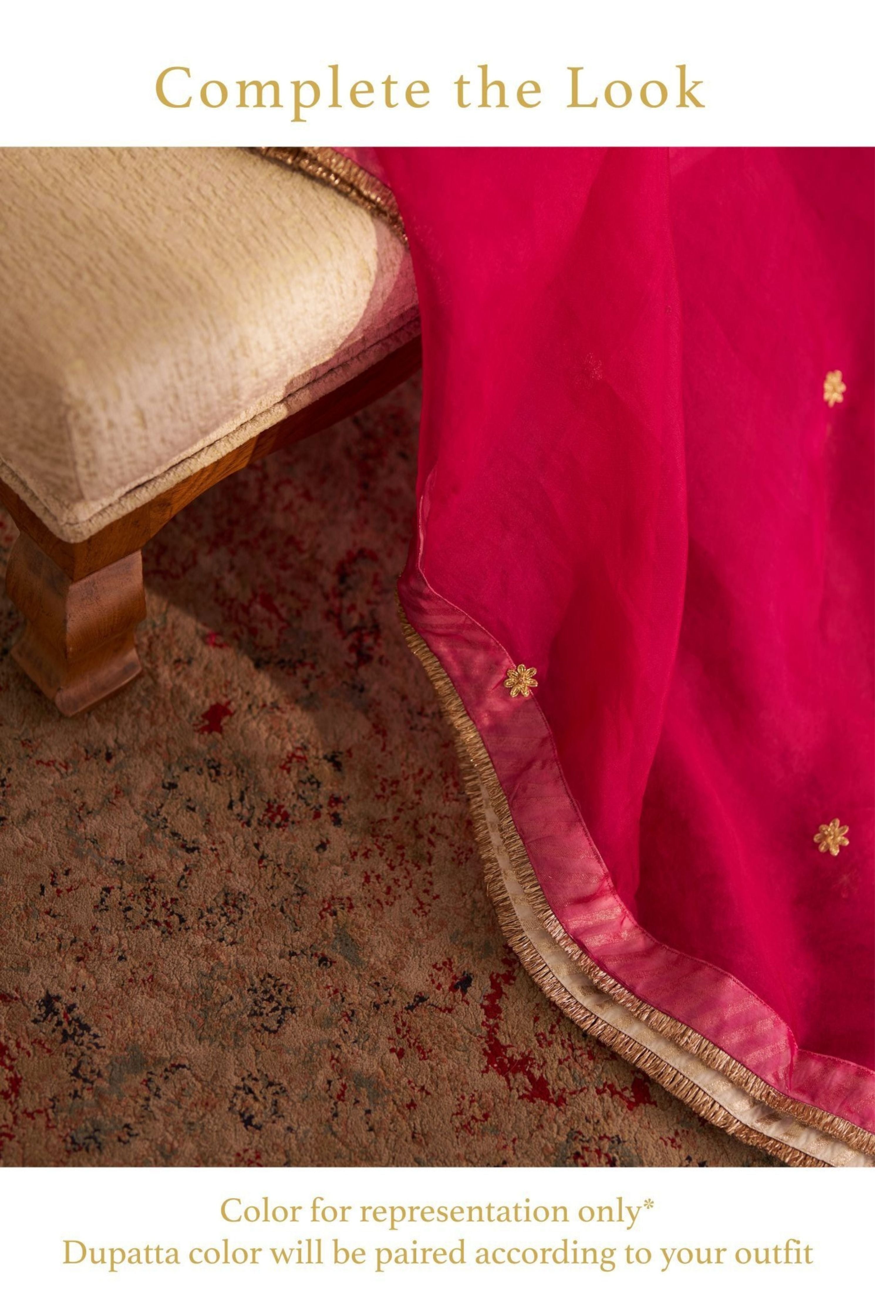 Mehza Short Chauga With Salwar And Dupatta