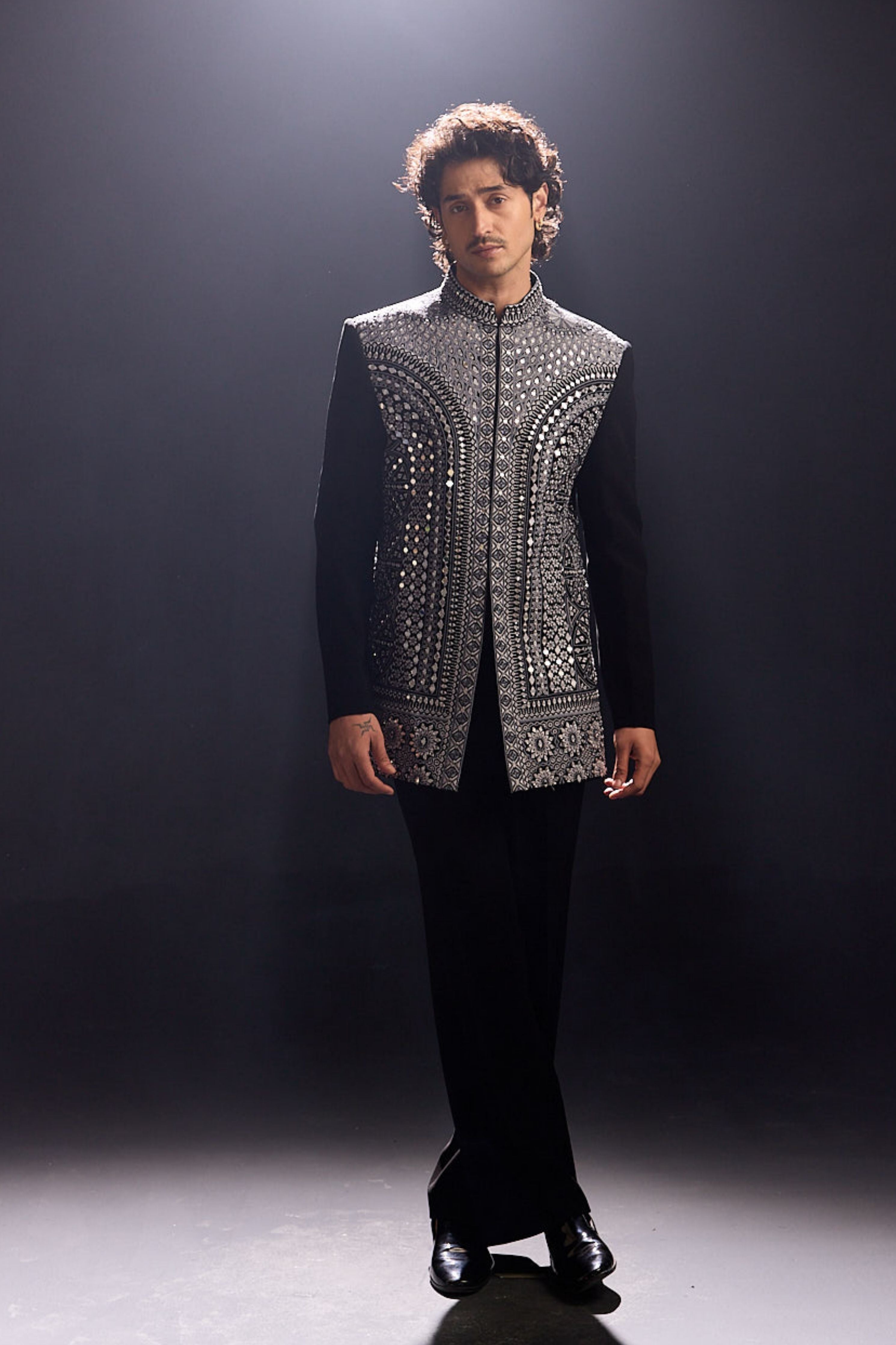 Mirror Work Jodhpuri Jacket Set