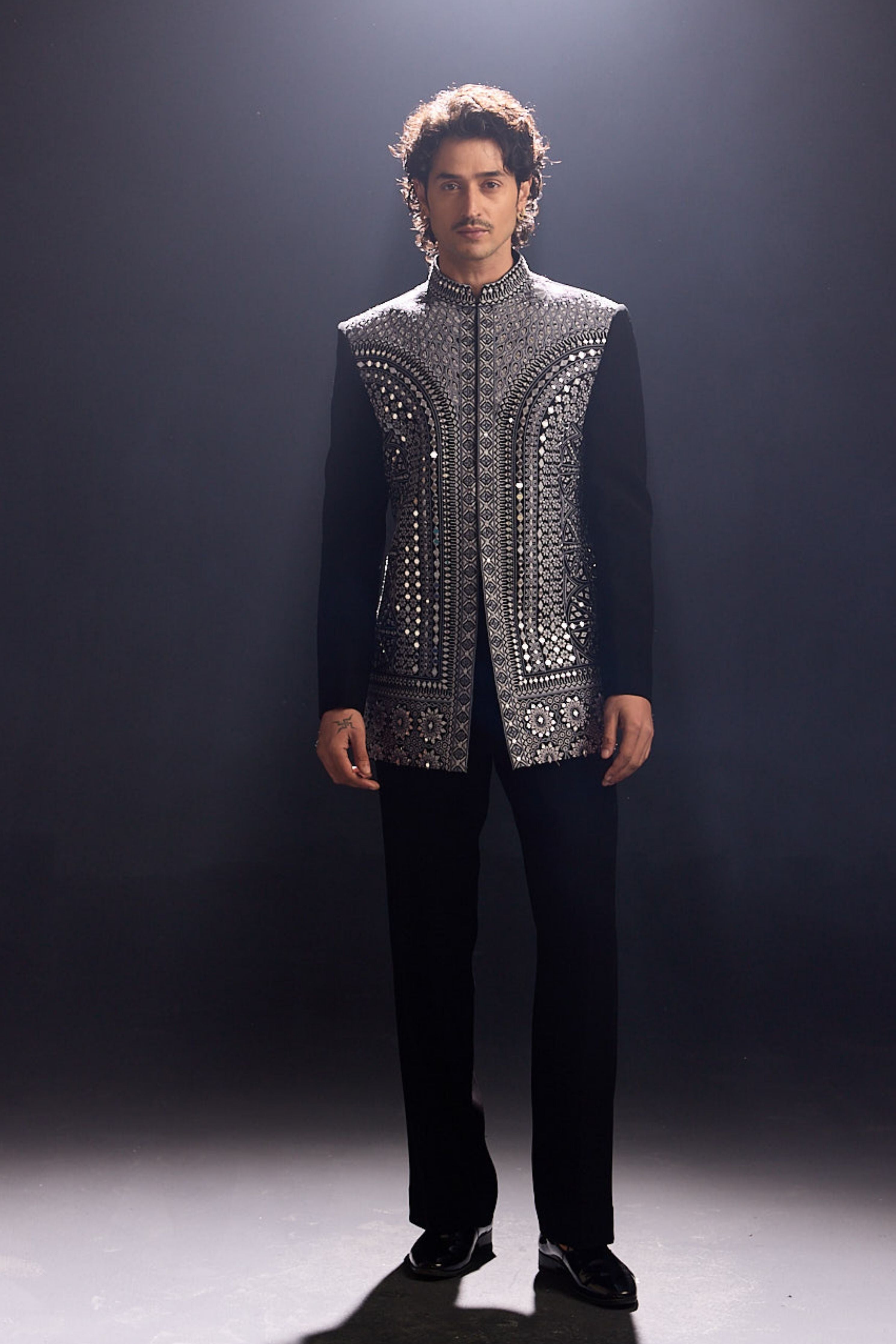 Mirror Work Jodhpuri Jacket Set