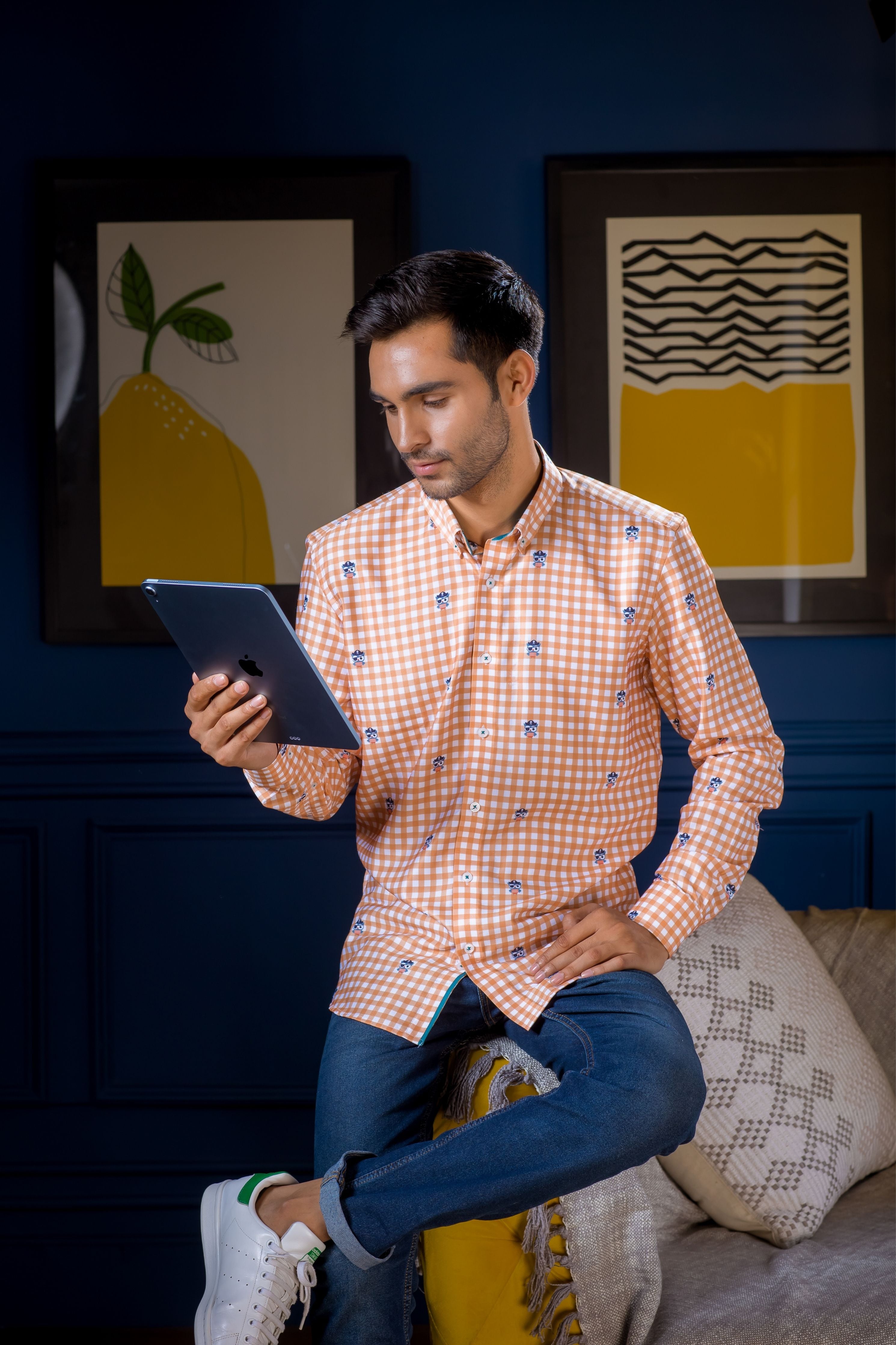 Mr. Checkered Owl- Pure Cotton Shirt