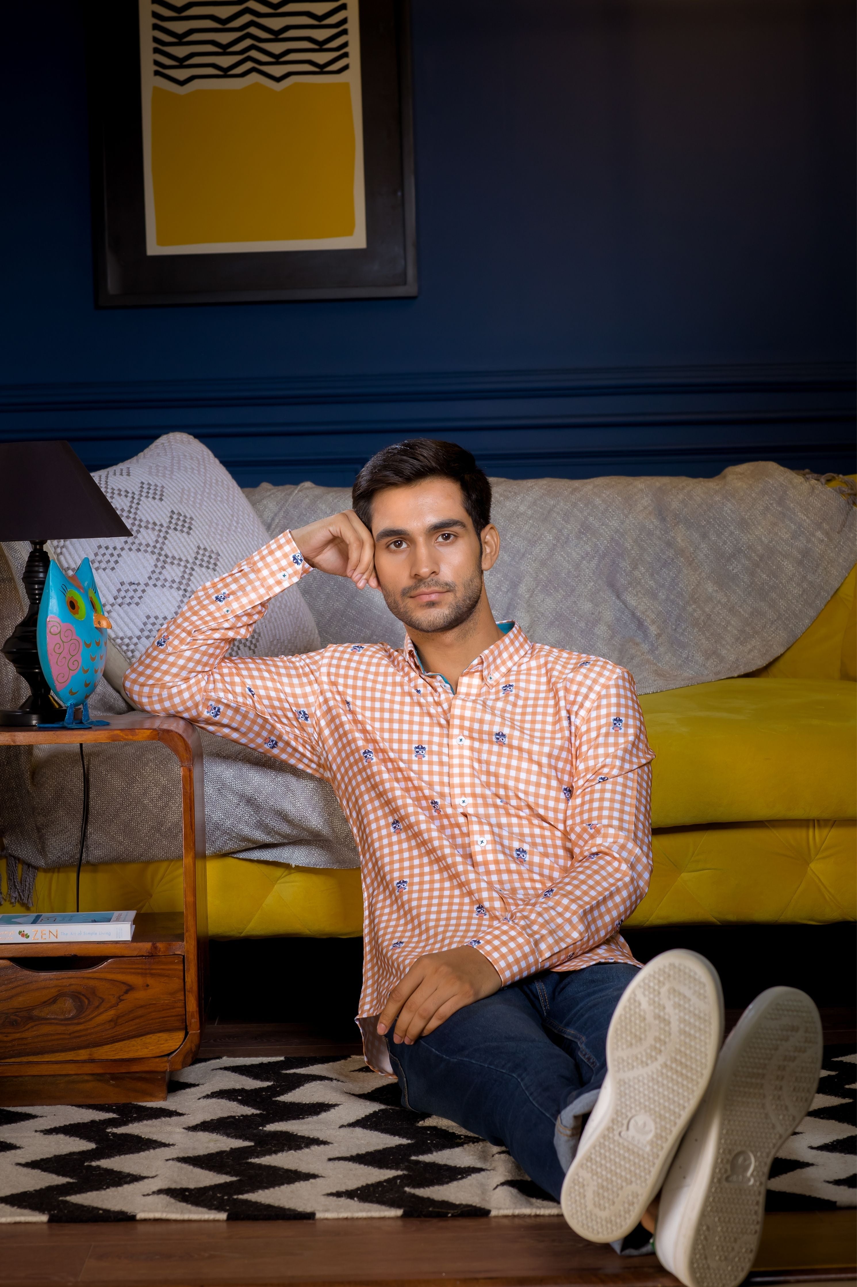 Mr. Checkered Owl- Pure Cotton Shirt