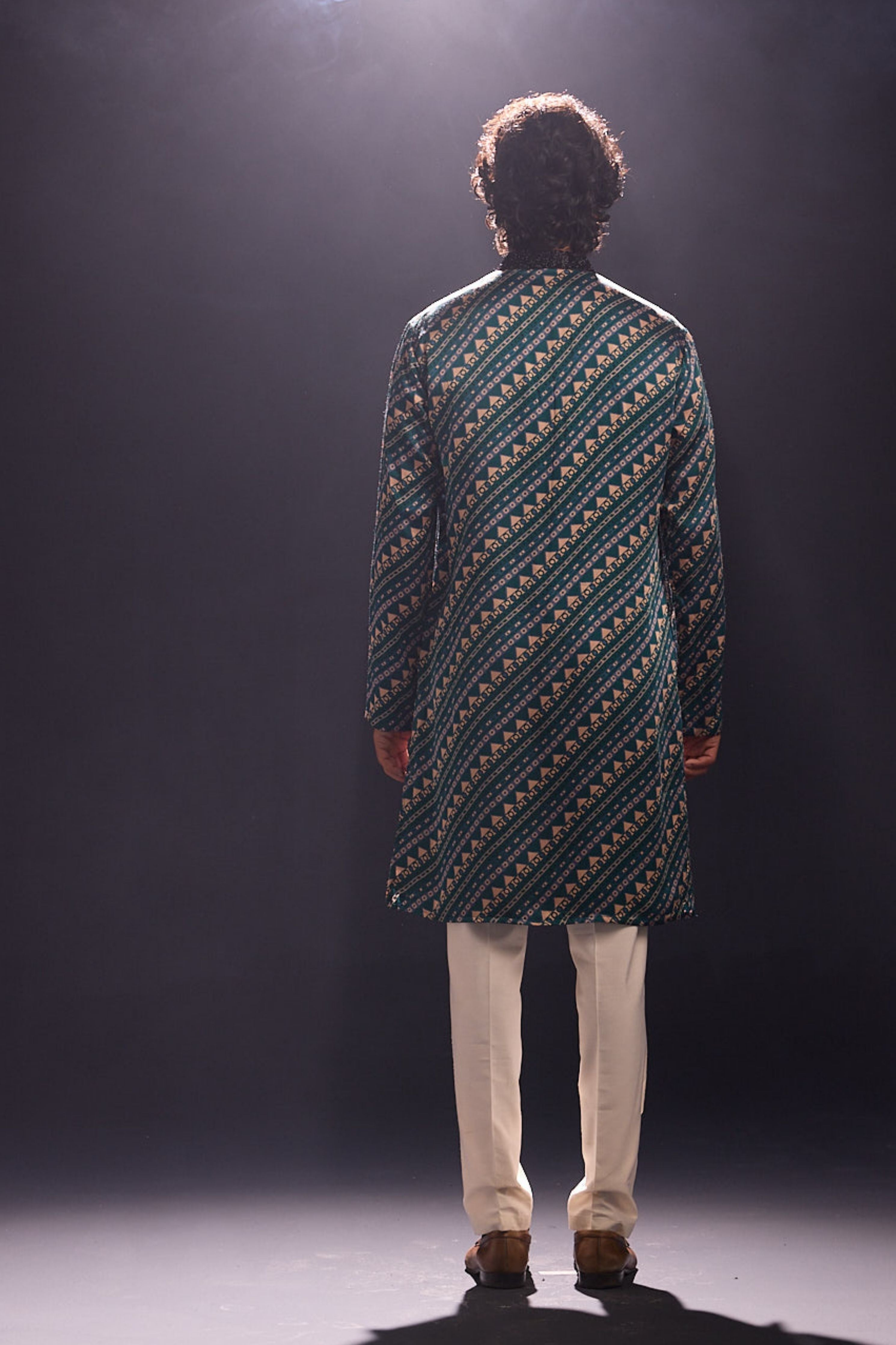 Green Printed Kurta Set
