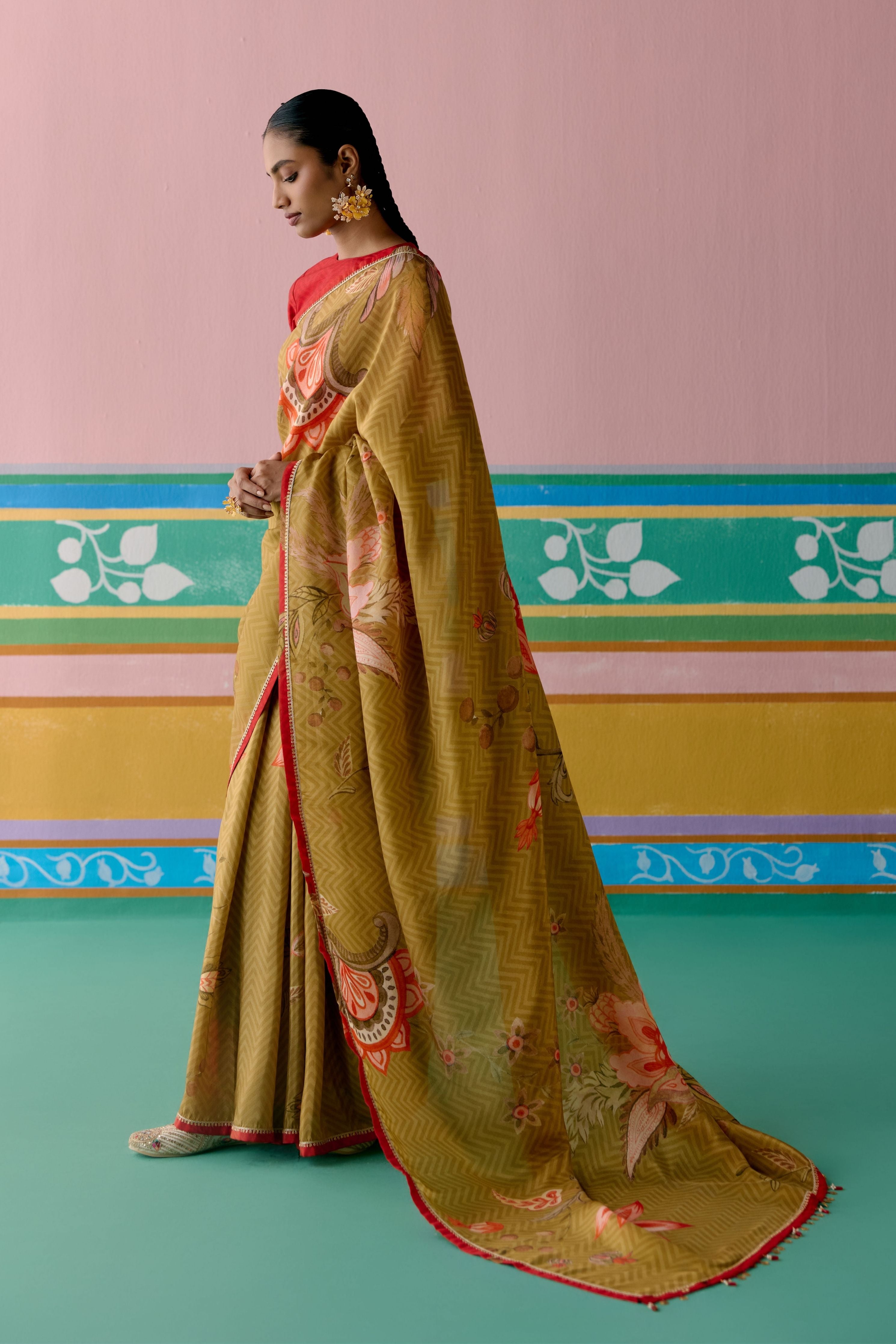 Mustard Chintz Saree