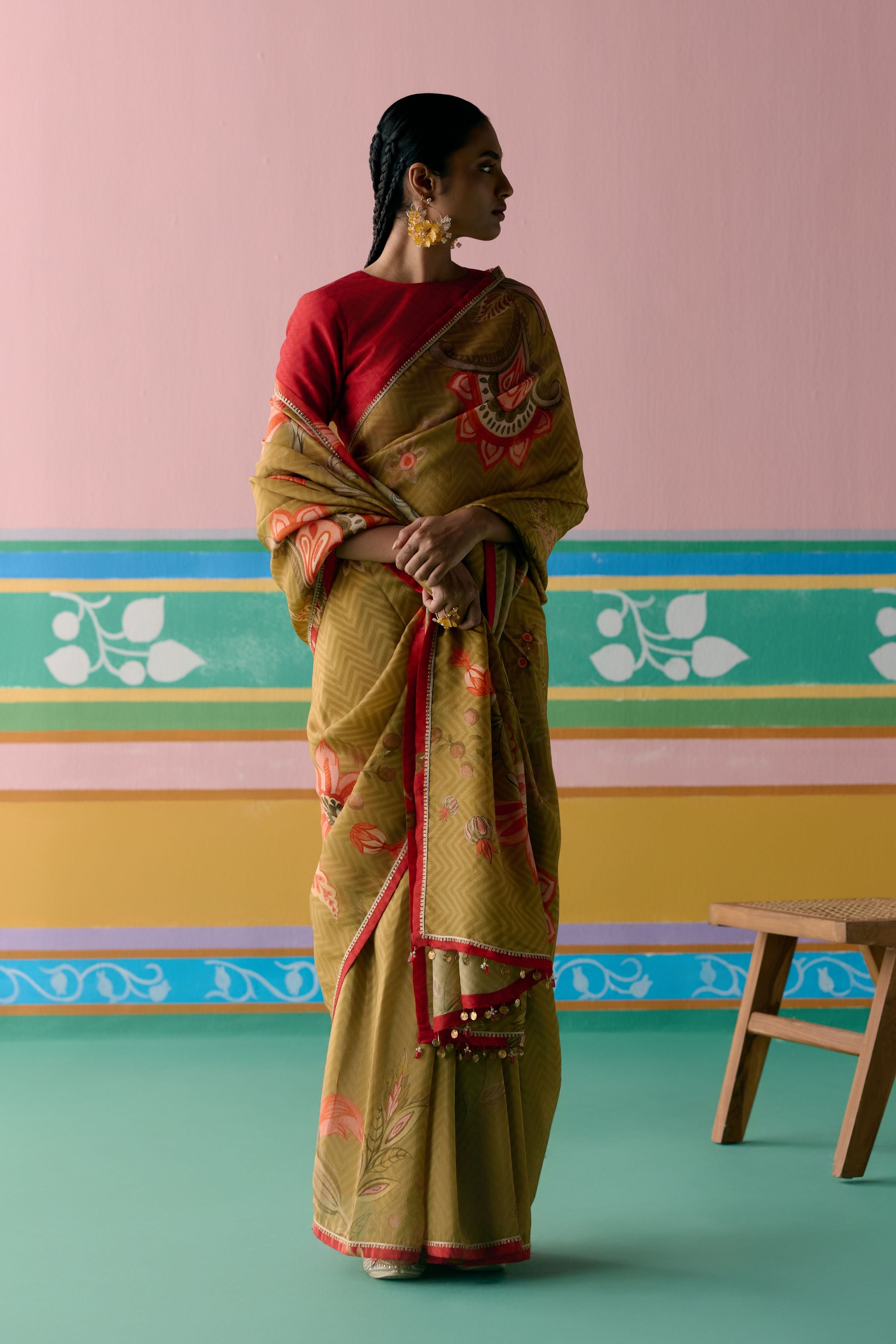 Mustard Chintz Saree