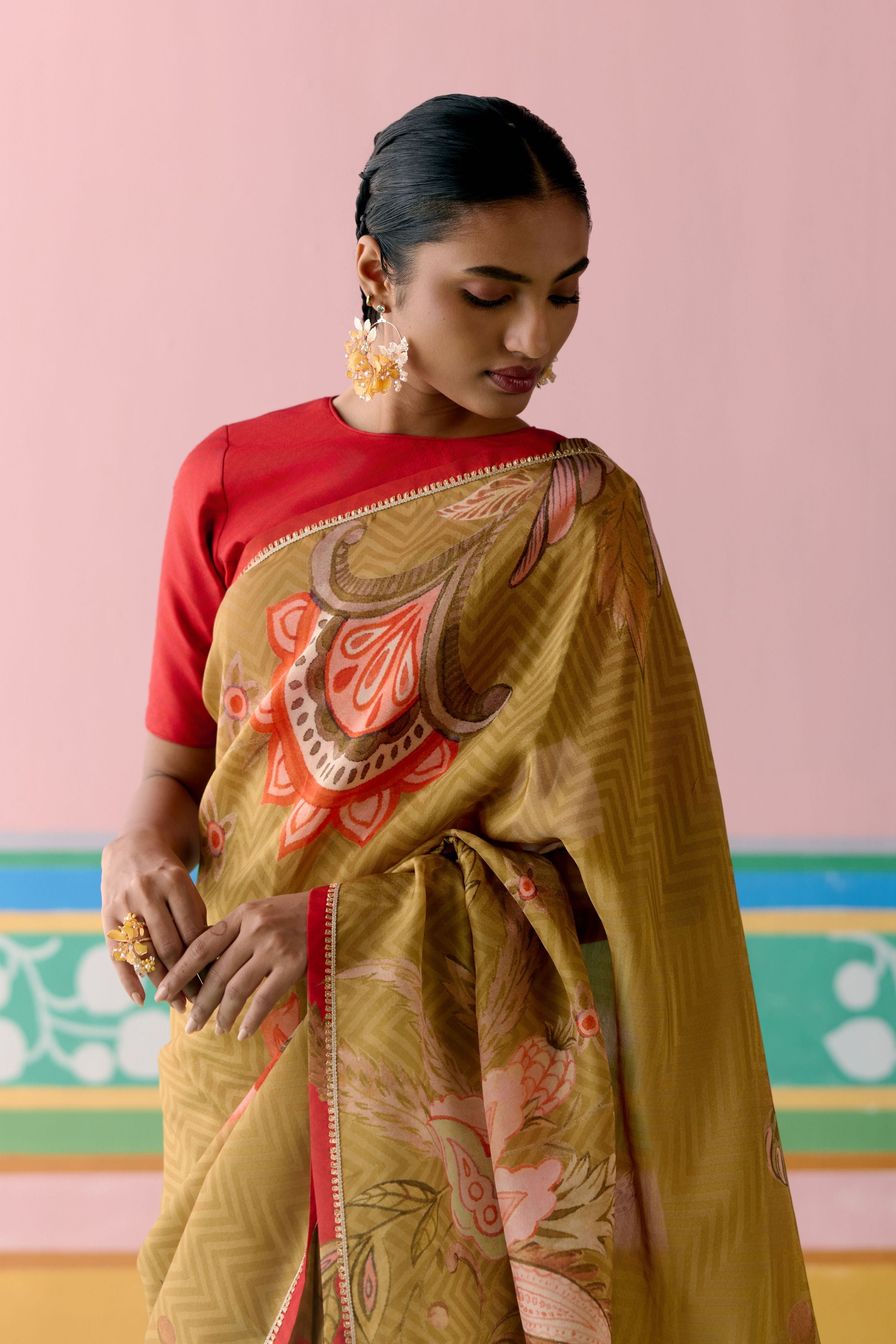 Mustard Chintz Saree