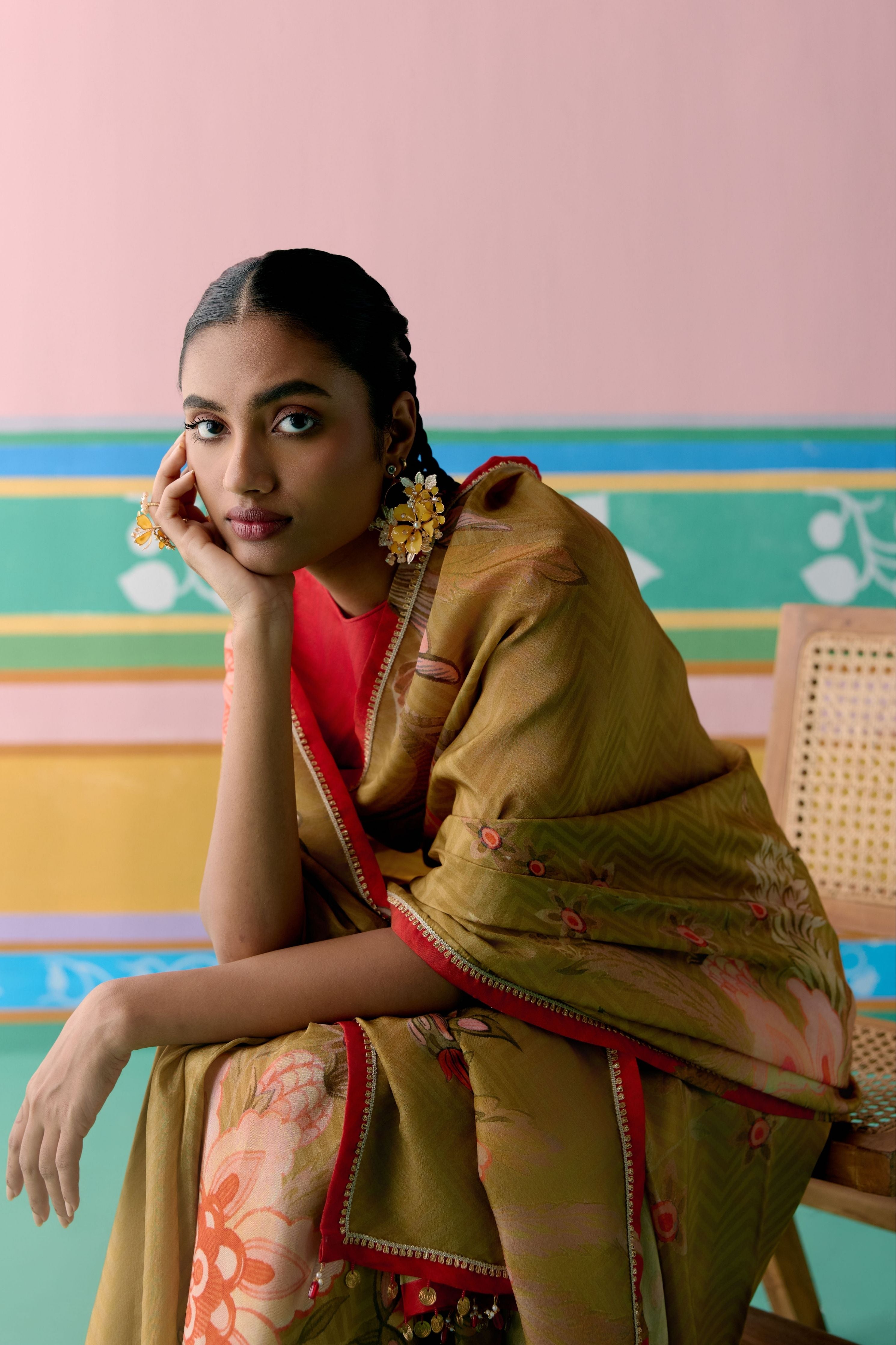 Mustard Chintz Saree